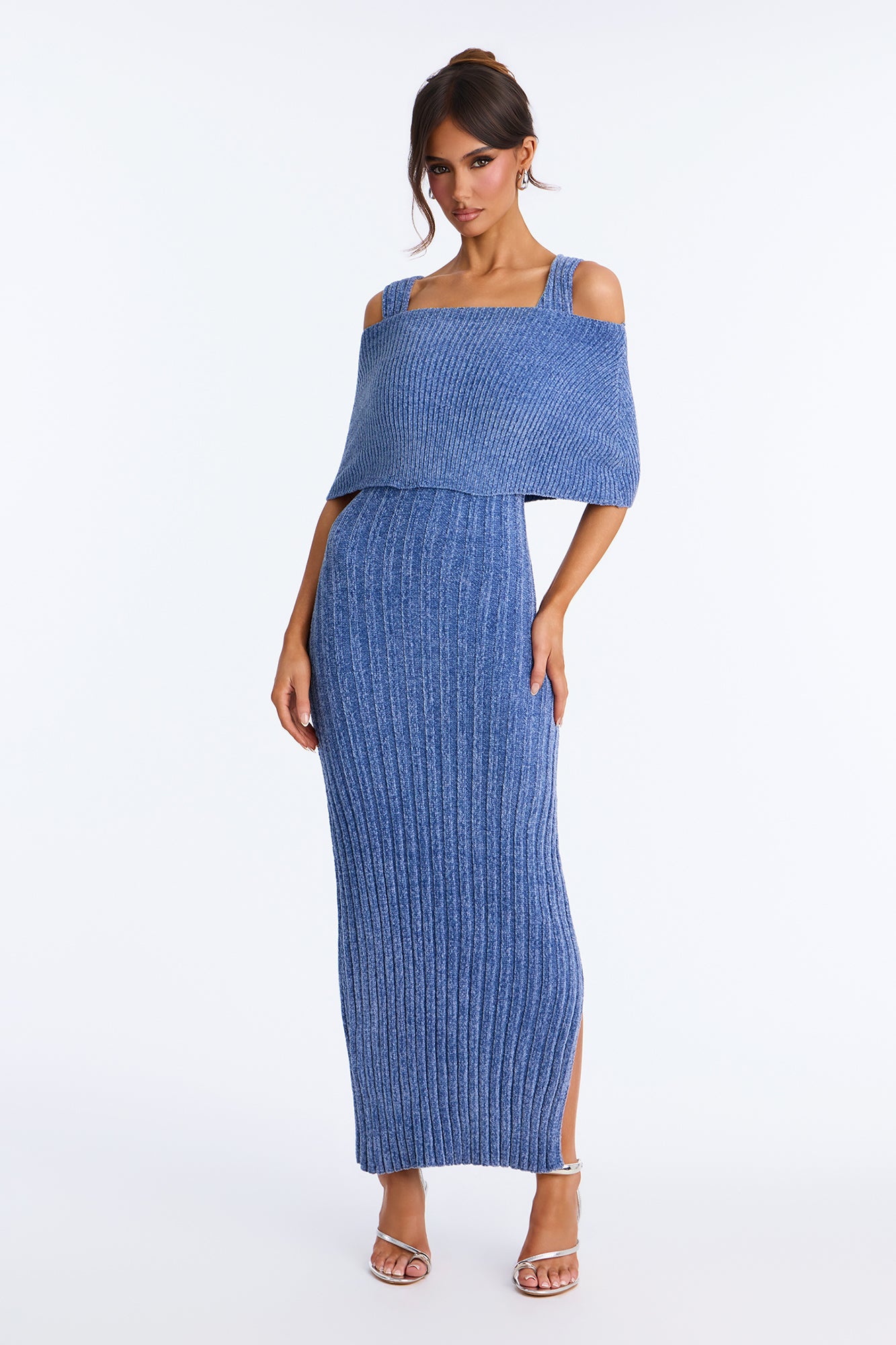 Effortless Chenille Maxi Dress - Blue