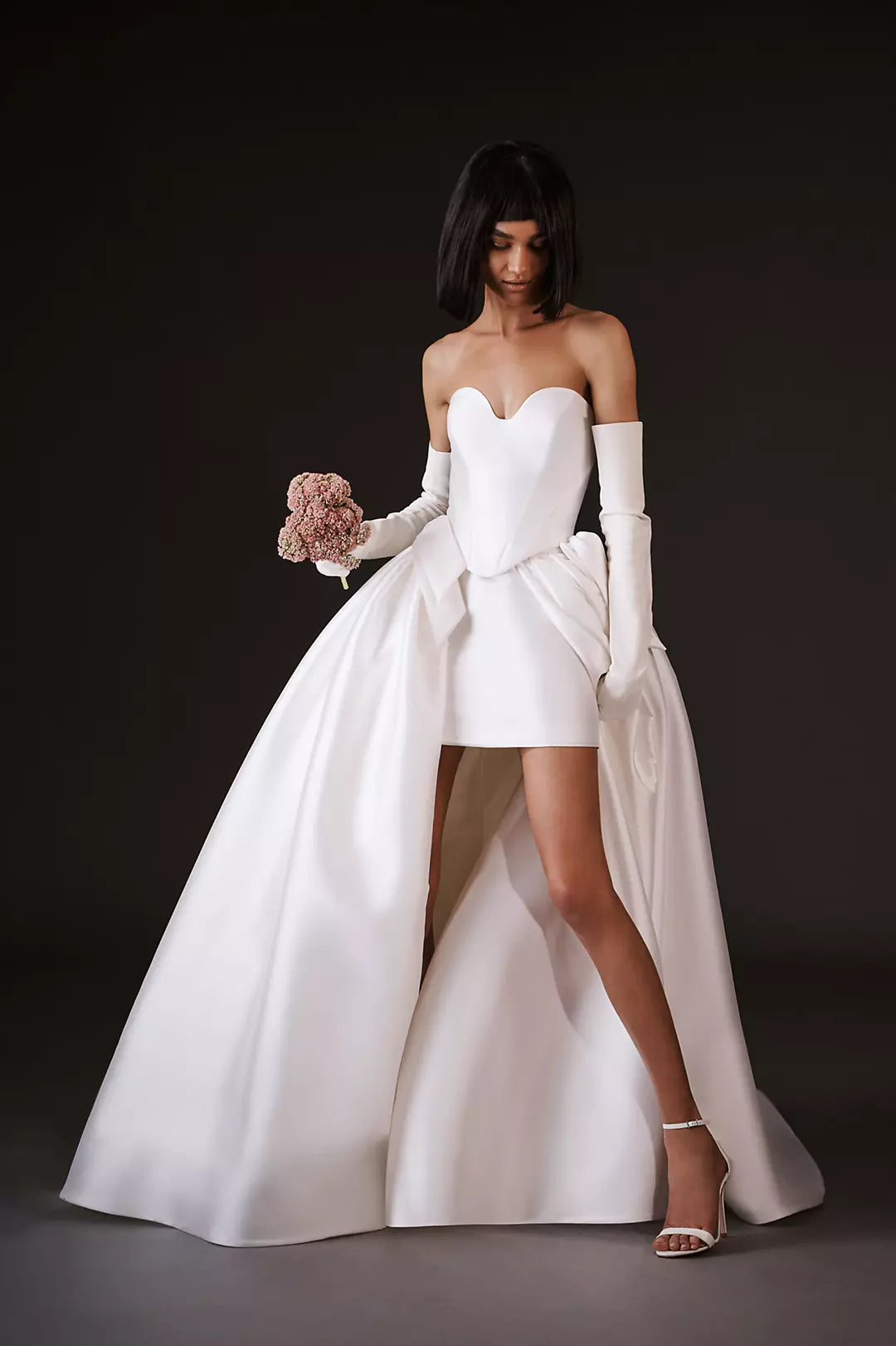 Fernia Mikado Basque Waist Ball Gown Wedding Dress