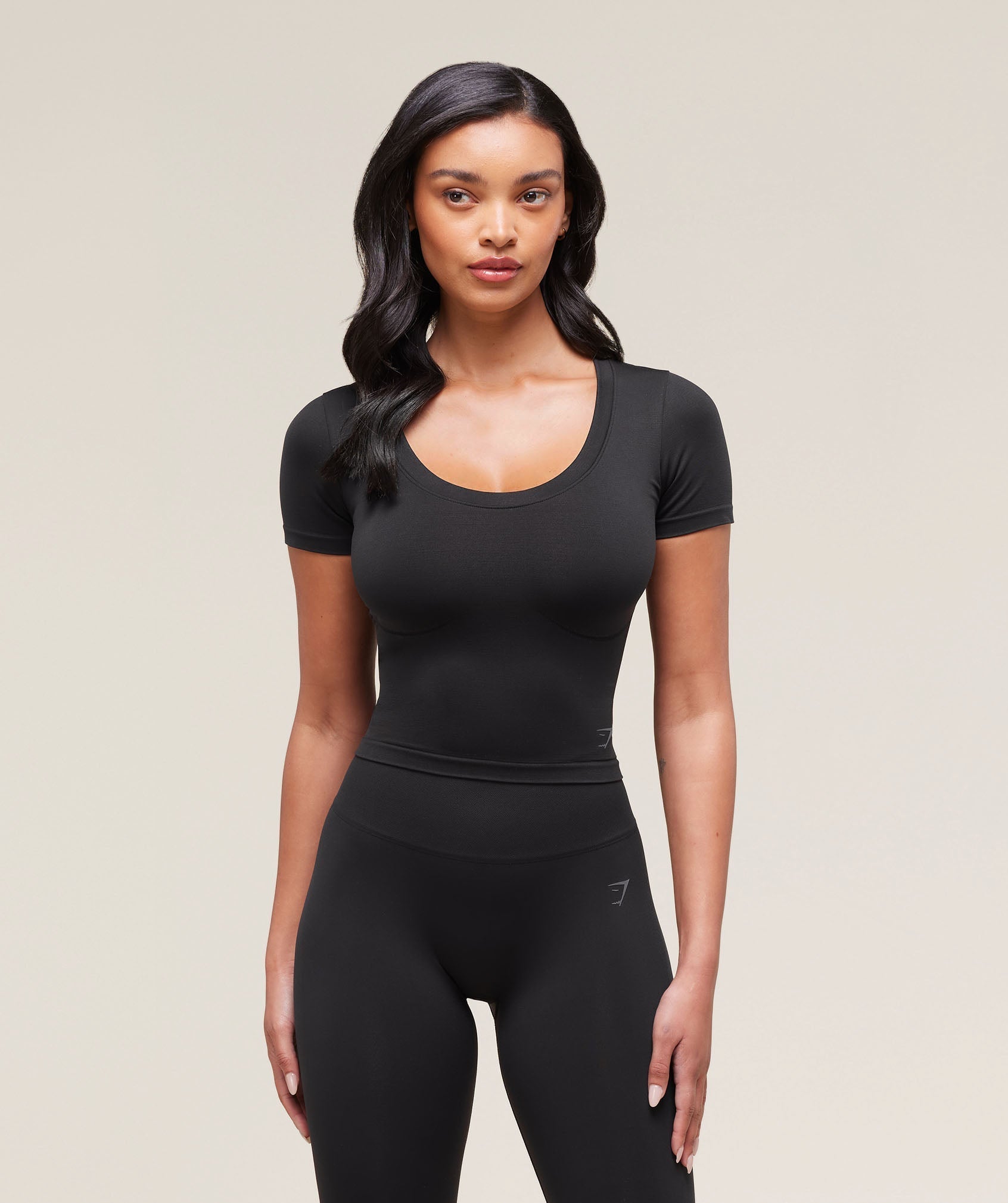 Gymshark Soft Sculpt Midi T-Shirt - Black