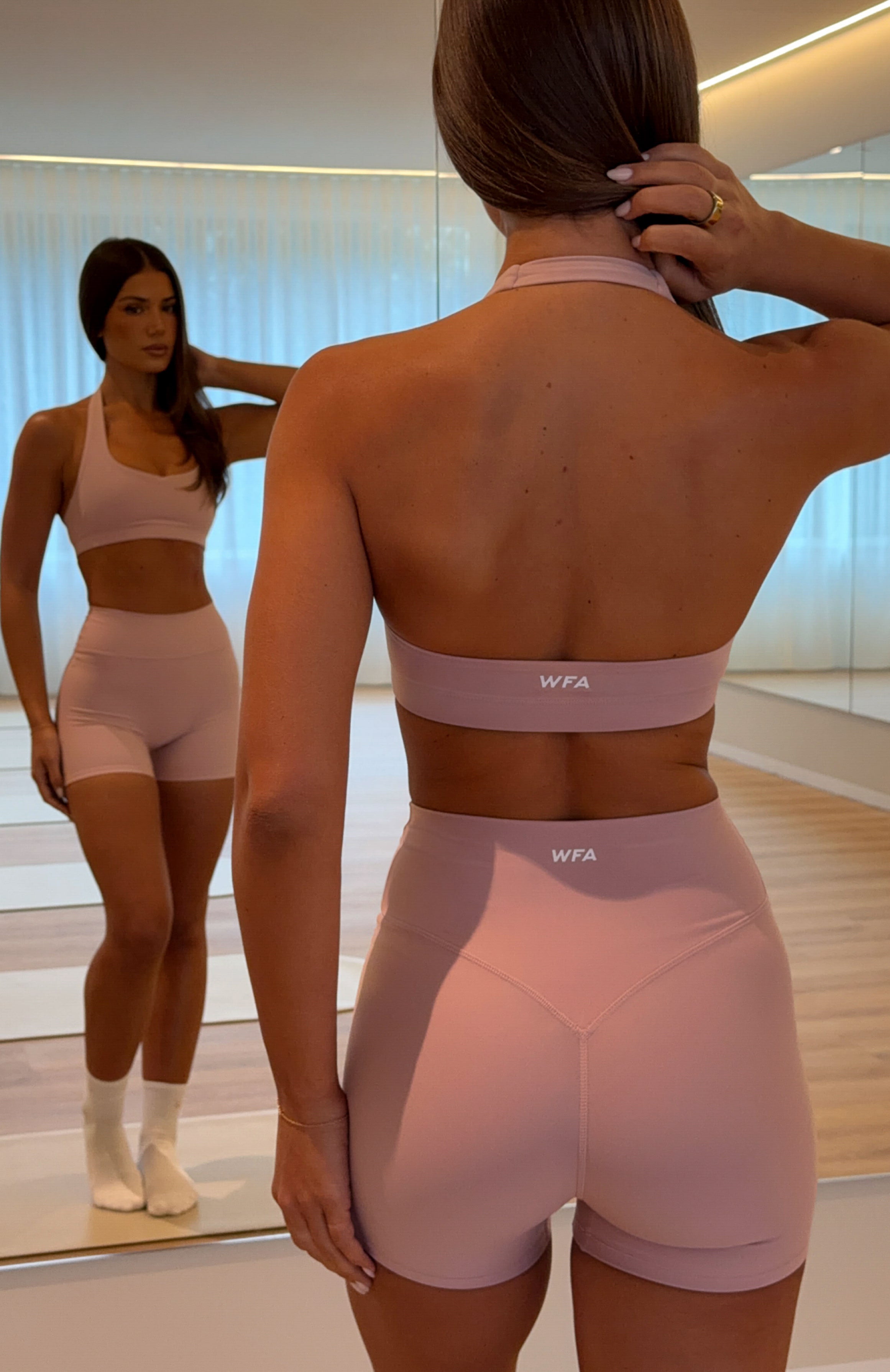 Keep Up High Waisted Shorts 4" Dusty Pink