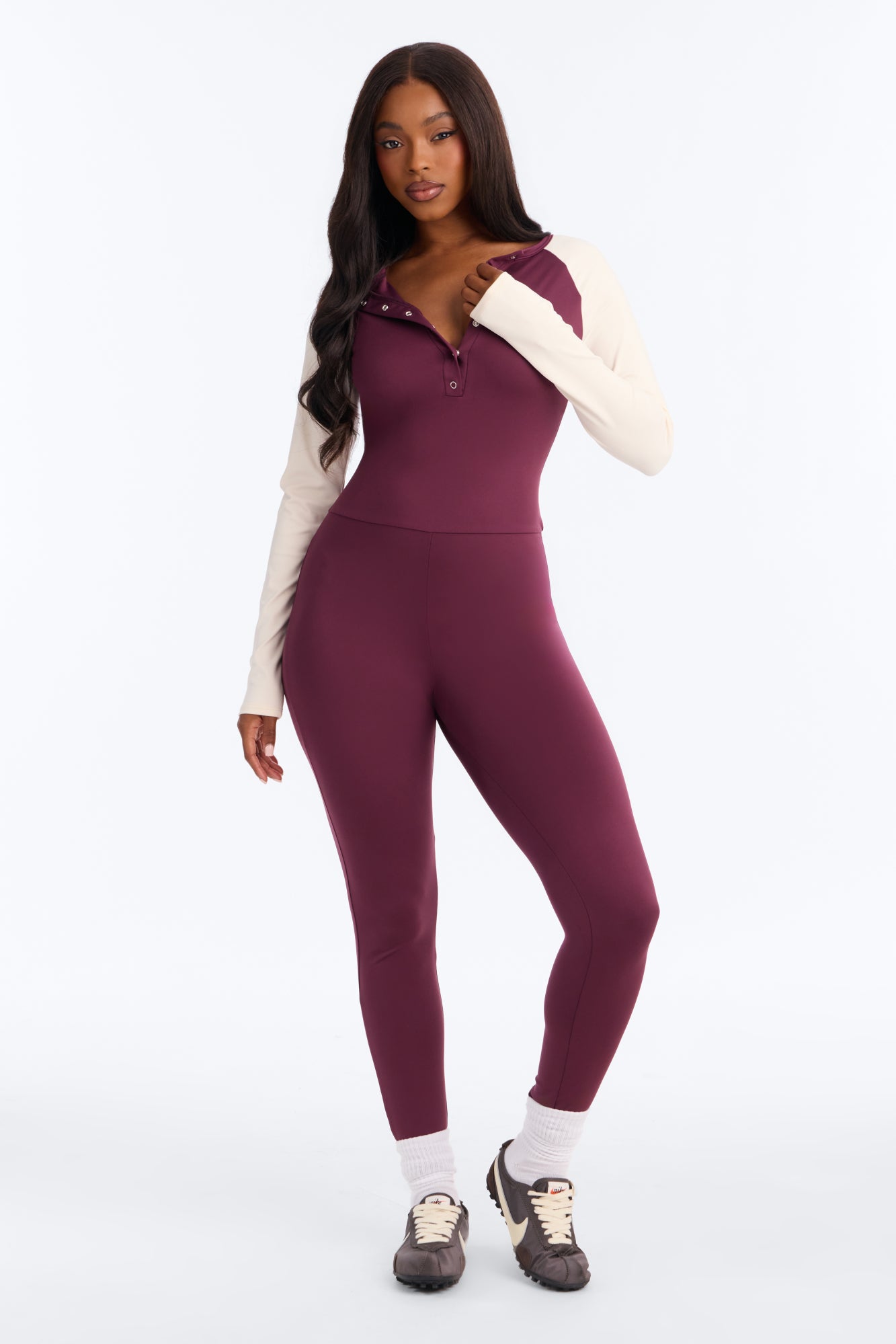 Team Captain Colorblock Jumpsuit - Wine/combo