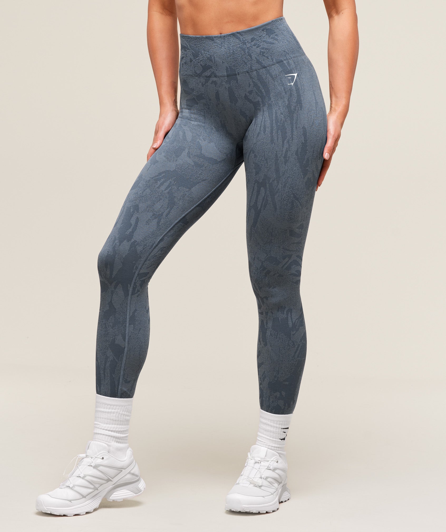 Gymshark Adapt Camo Seamless Leggings - Titanium Blue/Denim Grey