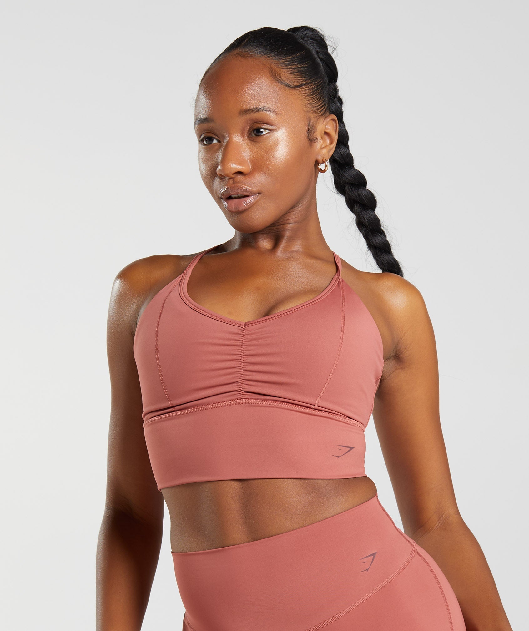 Gymshark Elevate Longline Sports Bra - Brown