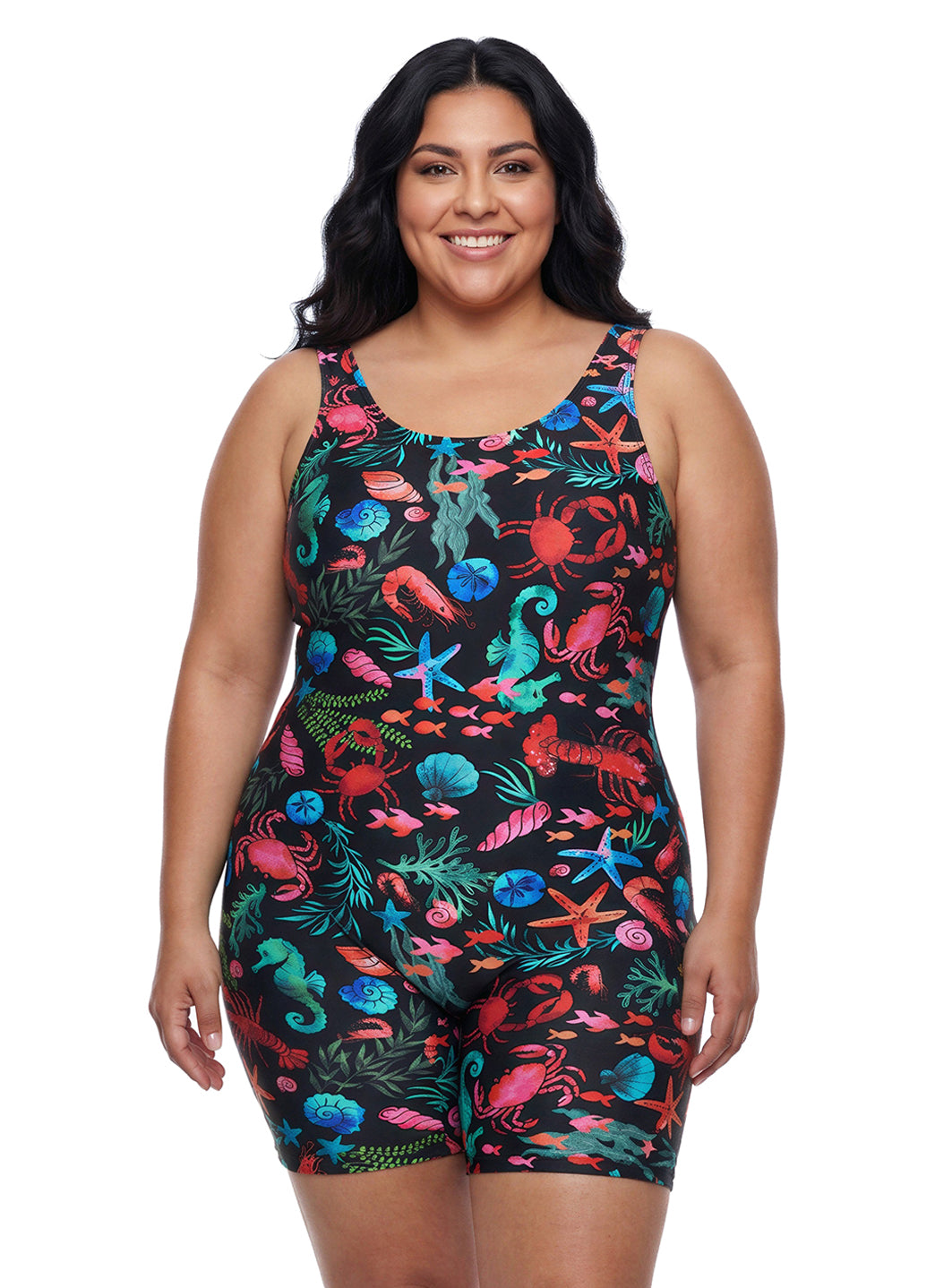 Sporti Plus Size Unitard Tide Pool One Piece Swimsuit