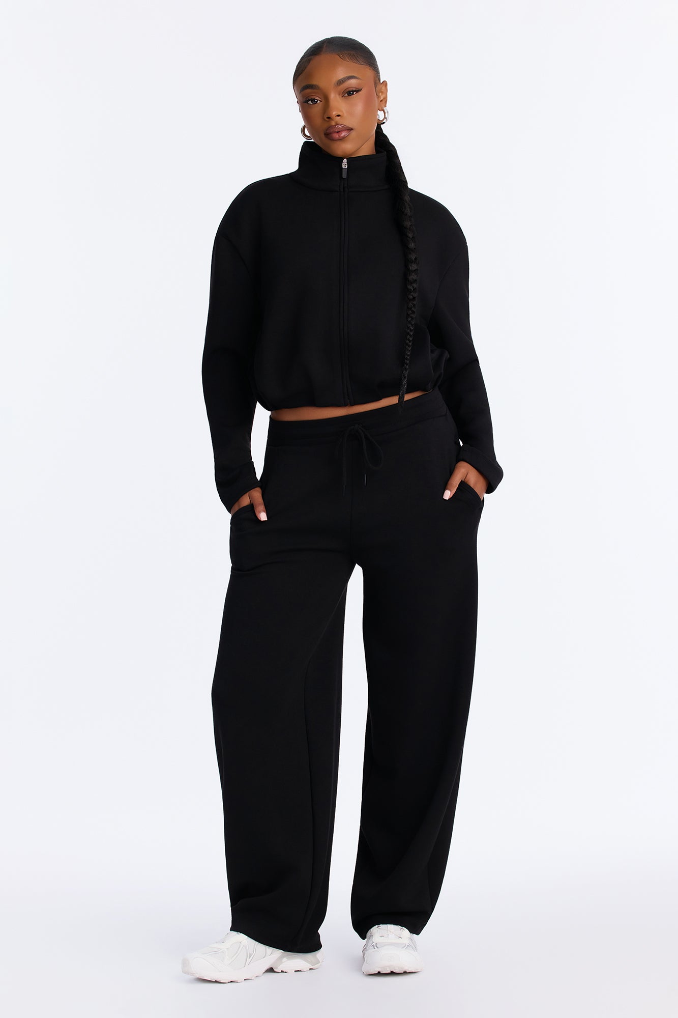 Bella Scuba Barrel Leg Lounge Pant - Black