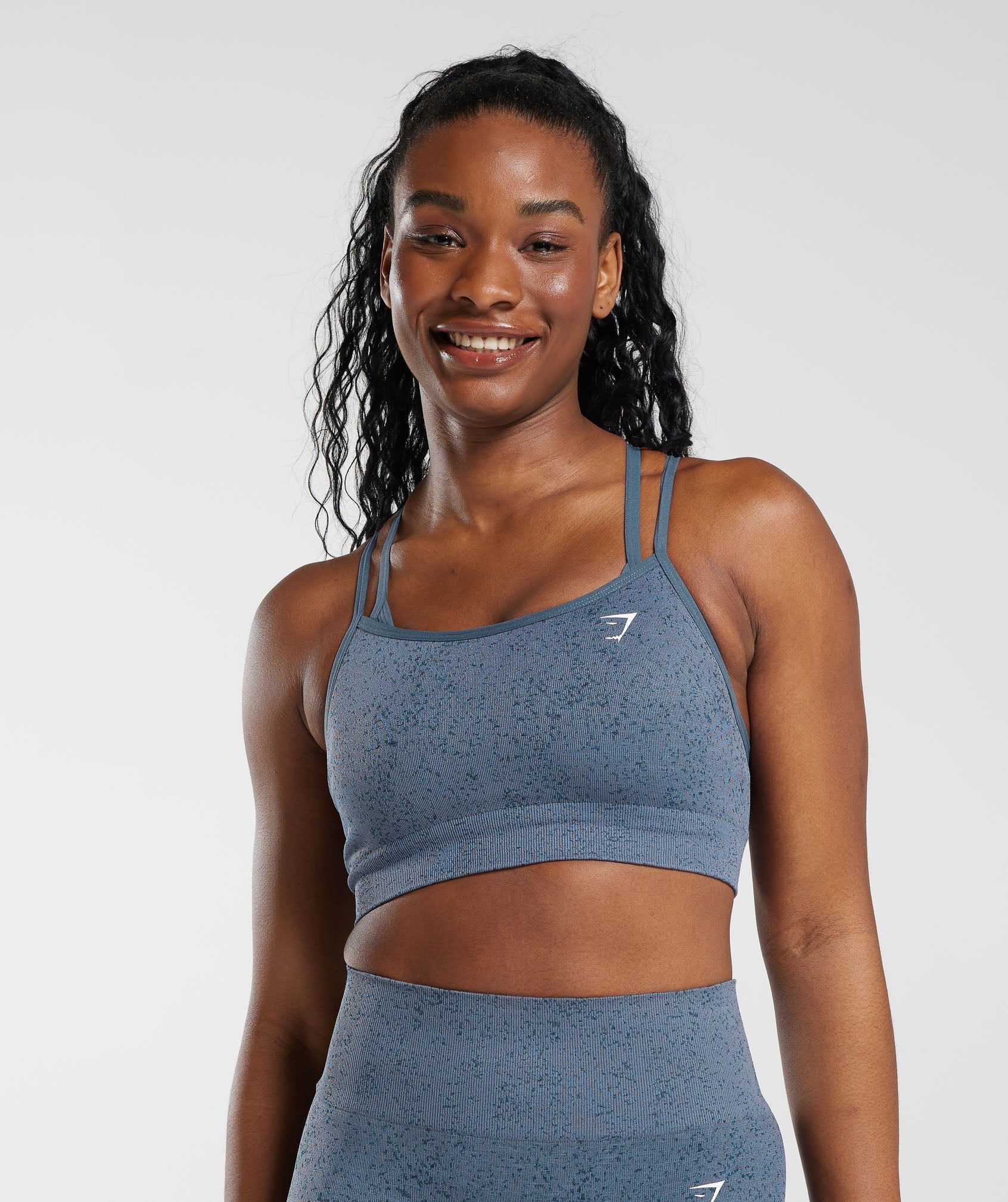 Gymshark Adapt Fleck Seamless Sports Bra - Evening Blue/Navy