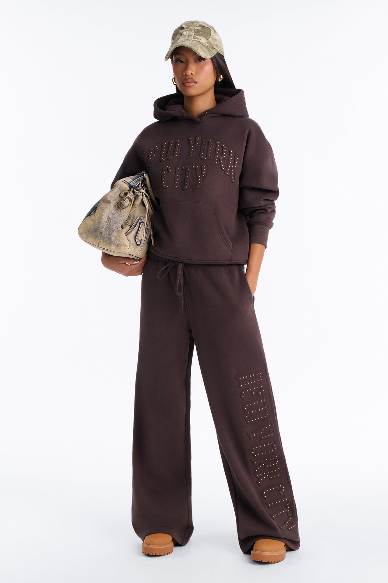 New York City Fleece Sweatpants - Brown