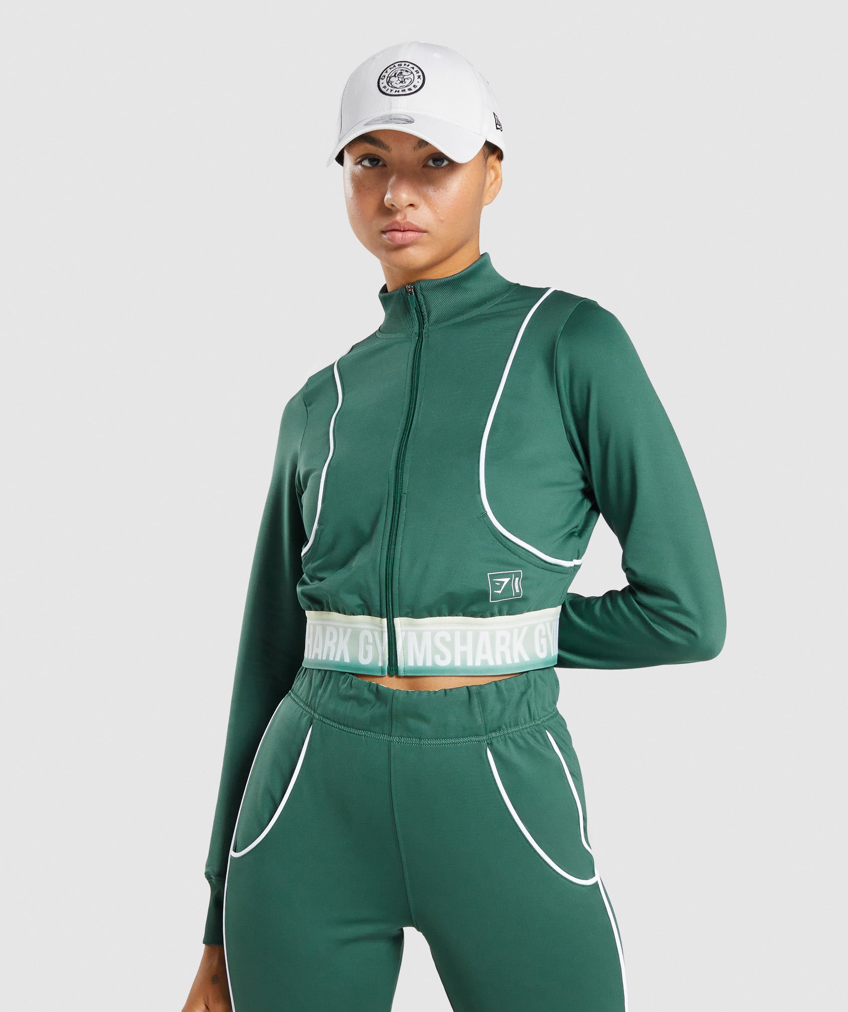 Gymshark Recess Track Top - Dark Green