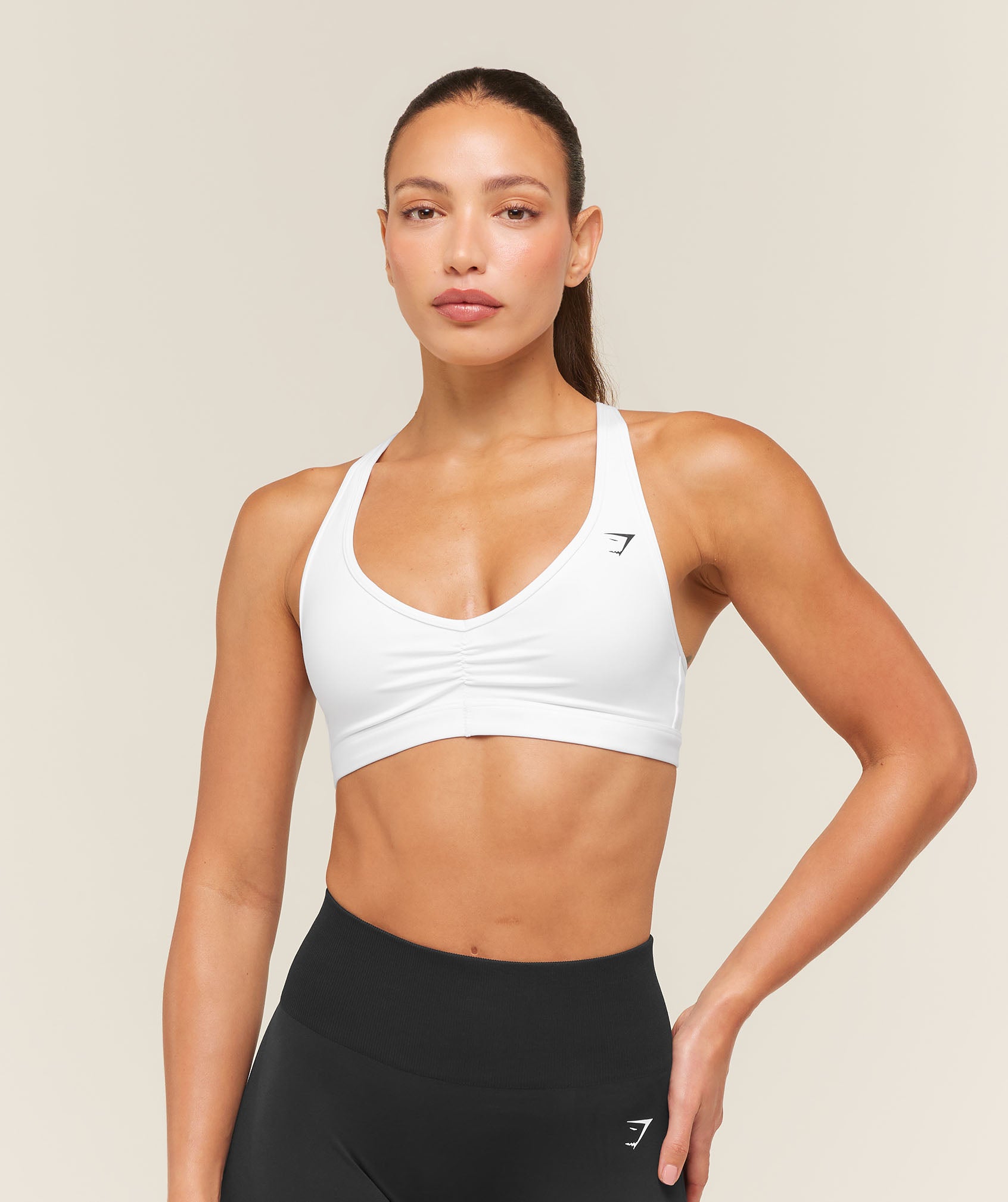 Gymshark Ruched Sports Bra 2.0 - White