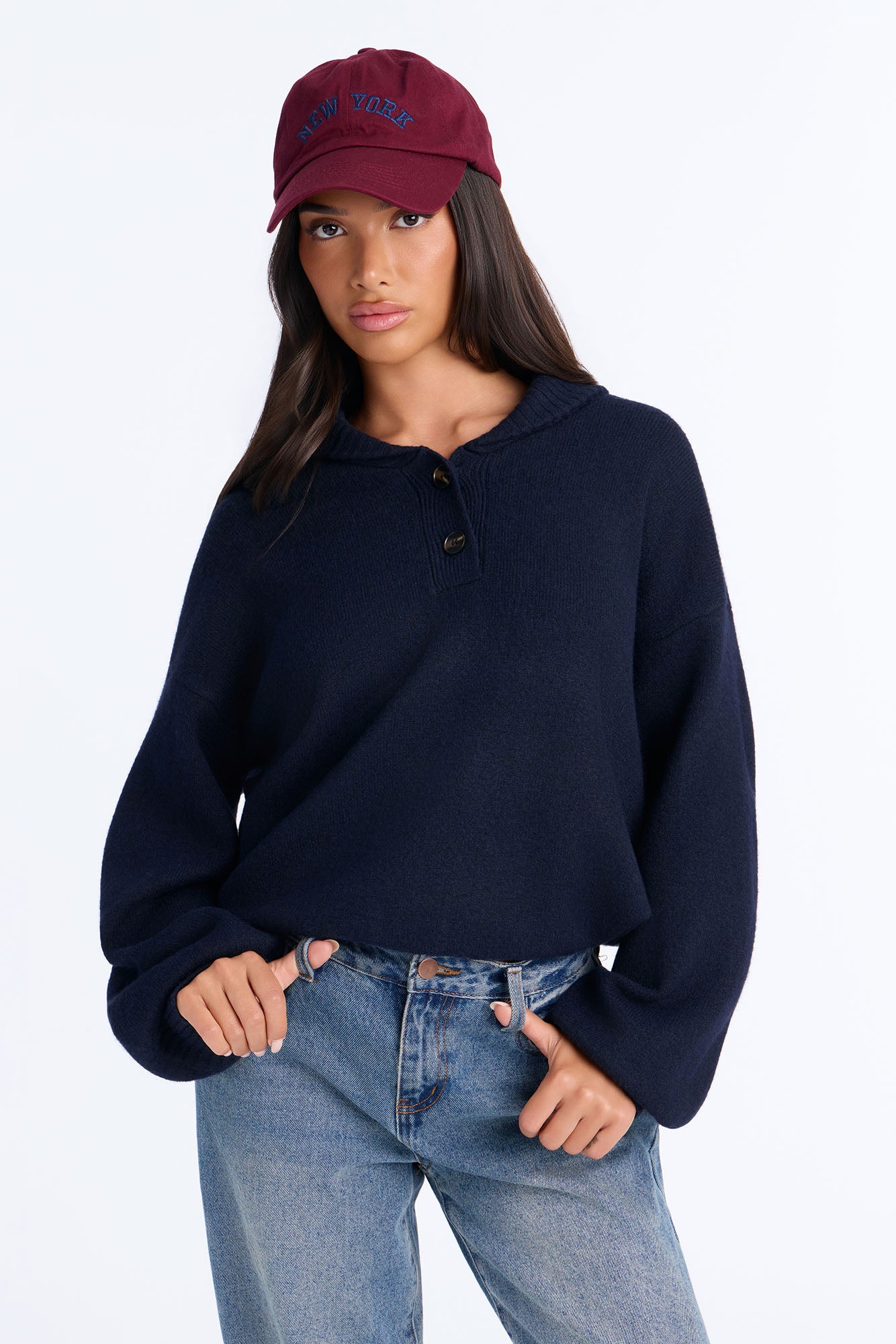 Prestige Long Sleeve Sweater - Navy