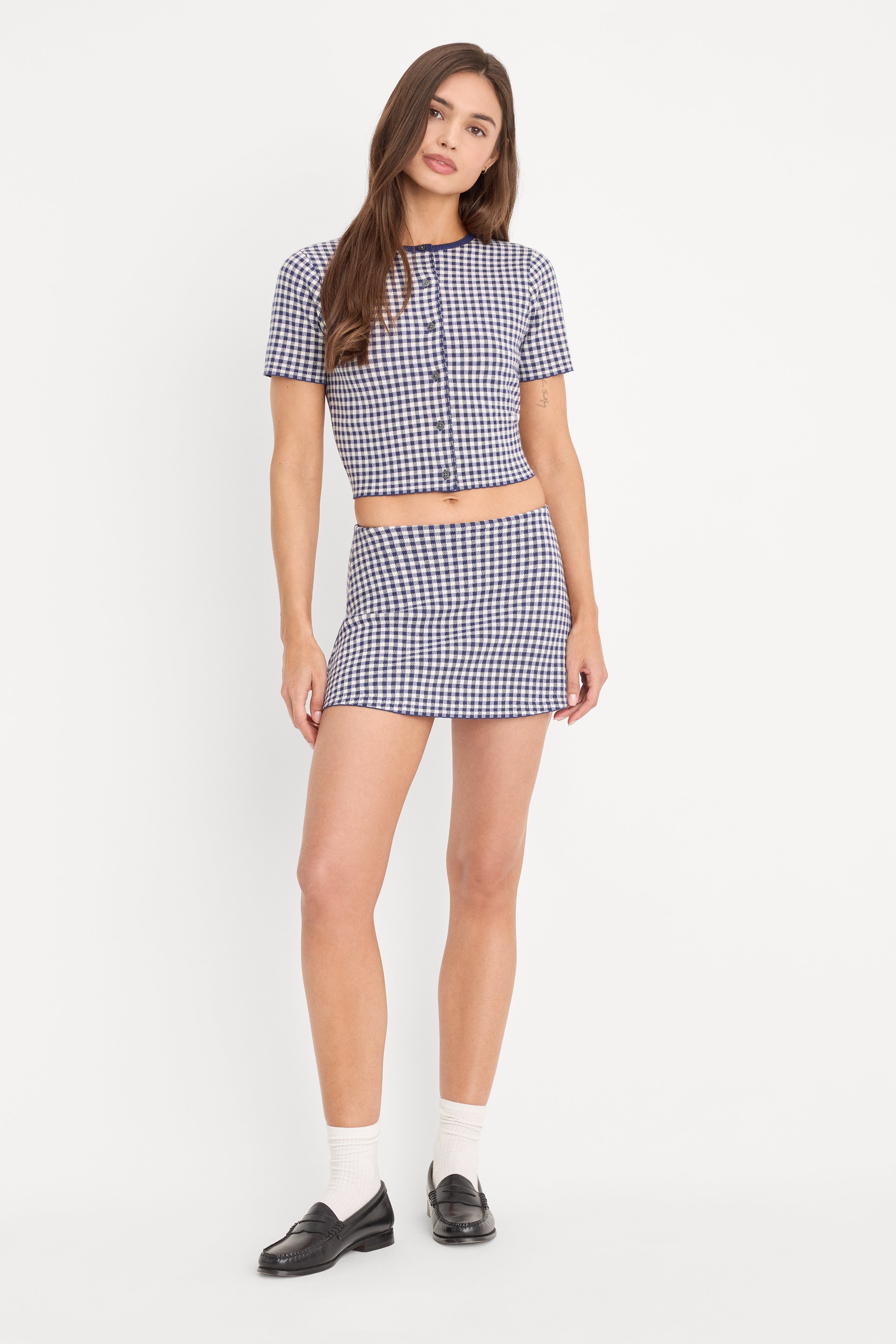 THE KEEPSAKE SKORT | NAVY GINGHAM