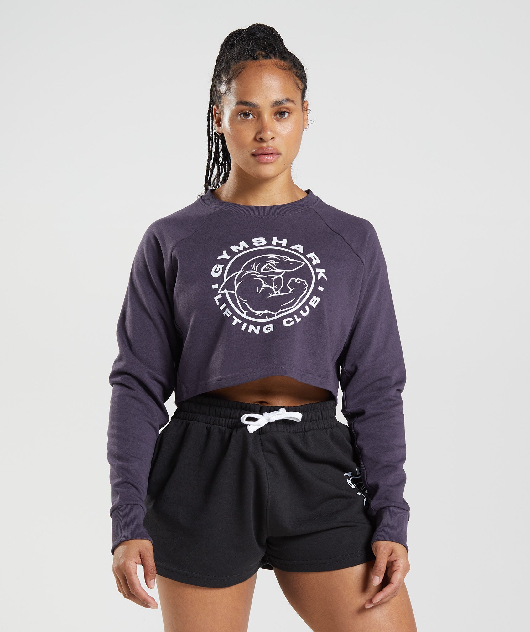 Gymshark Legacy Cropped Sweater - Rich Purple