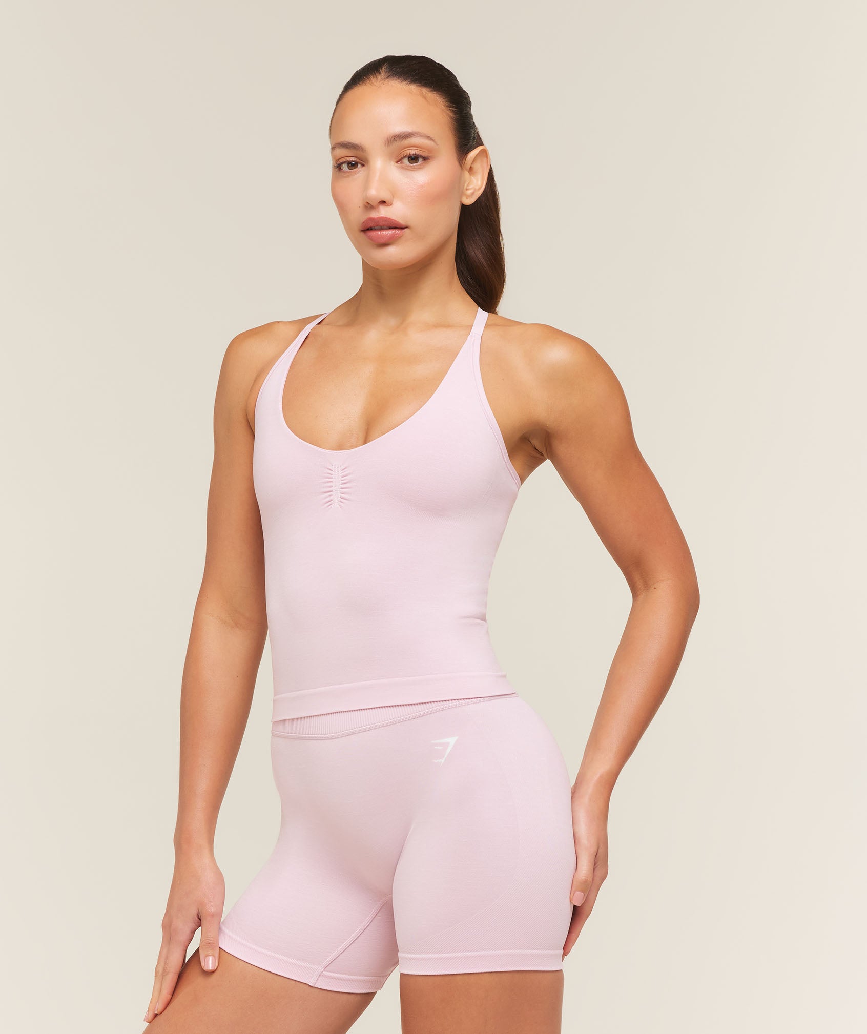 Gymshark Relay Tank with Shelf - Haze Pink