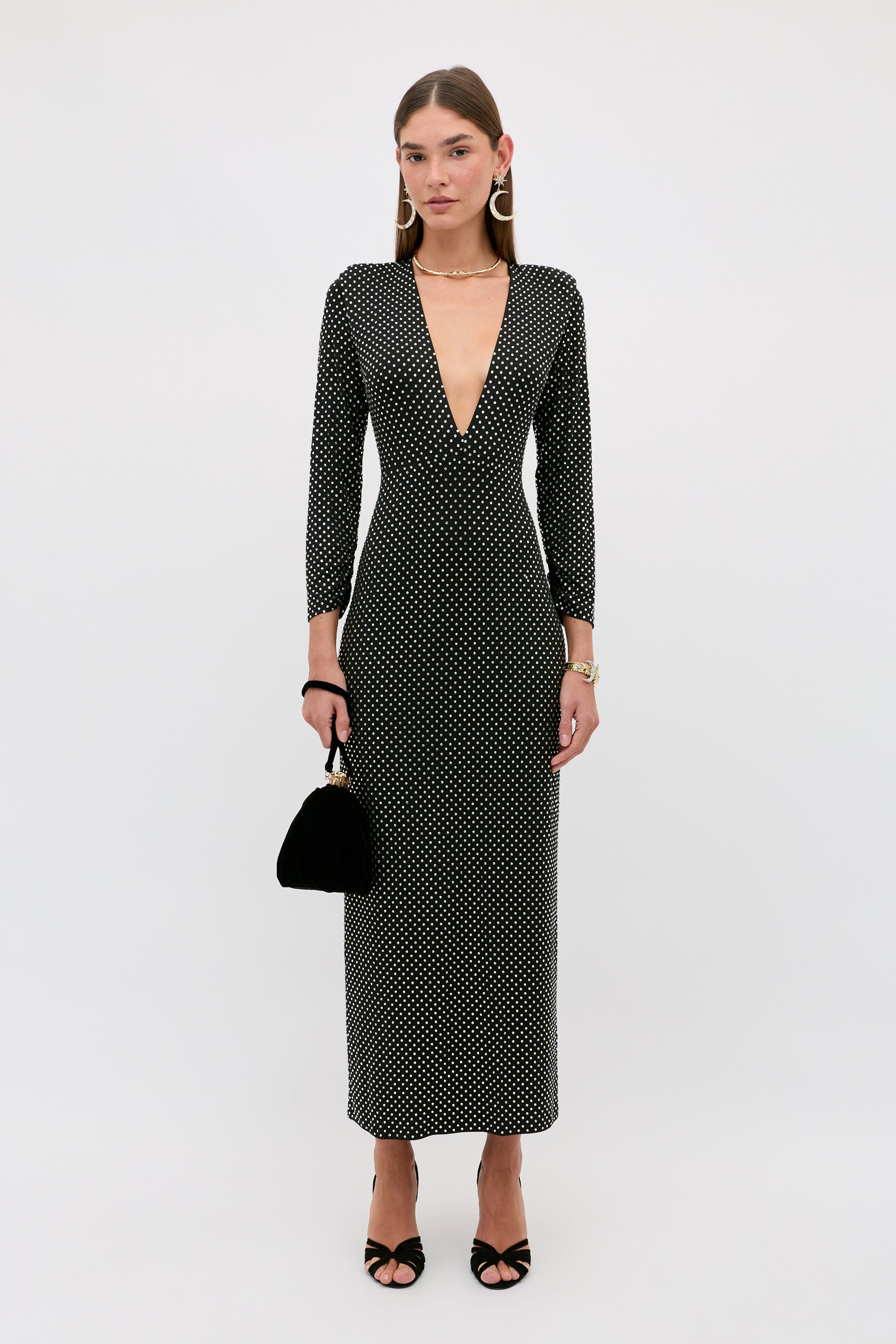 Amalia - Crystal Embellishment Black