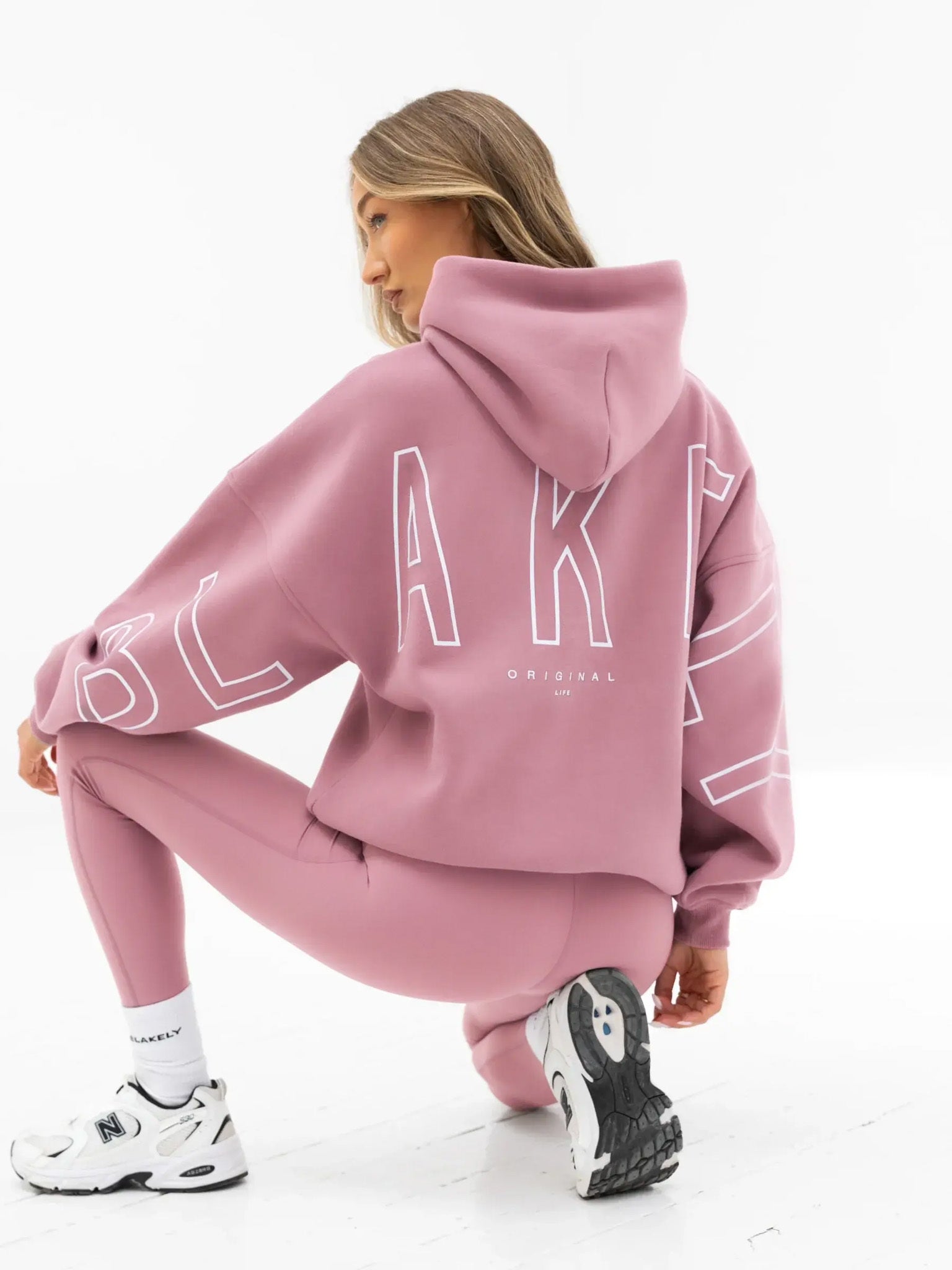 Embroidered Isabel Oversized Hoodie - Dusty Pink