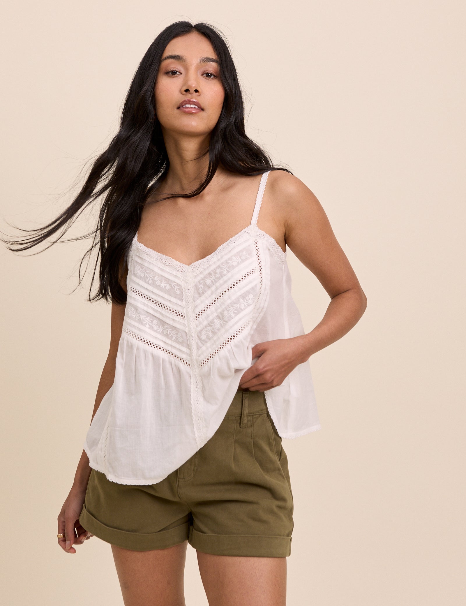 Khaki Pleat Front Rosie Short
