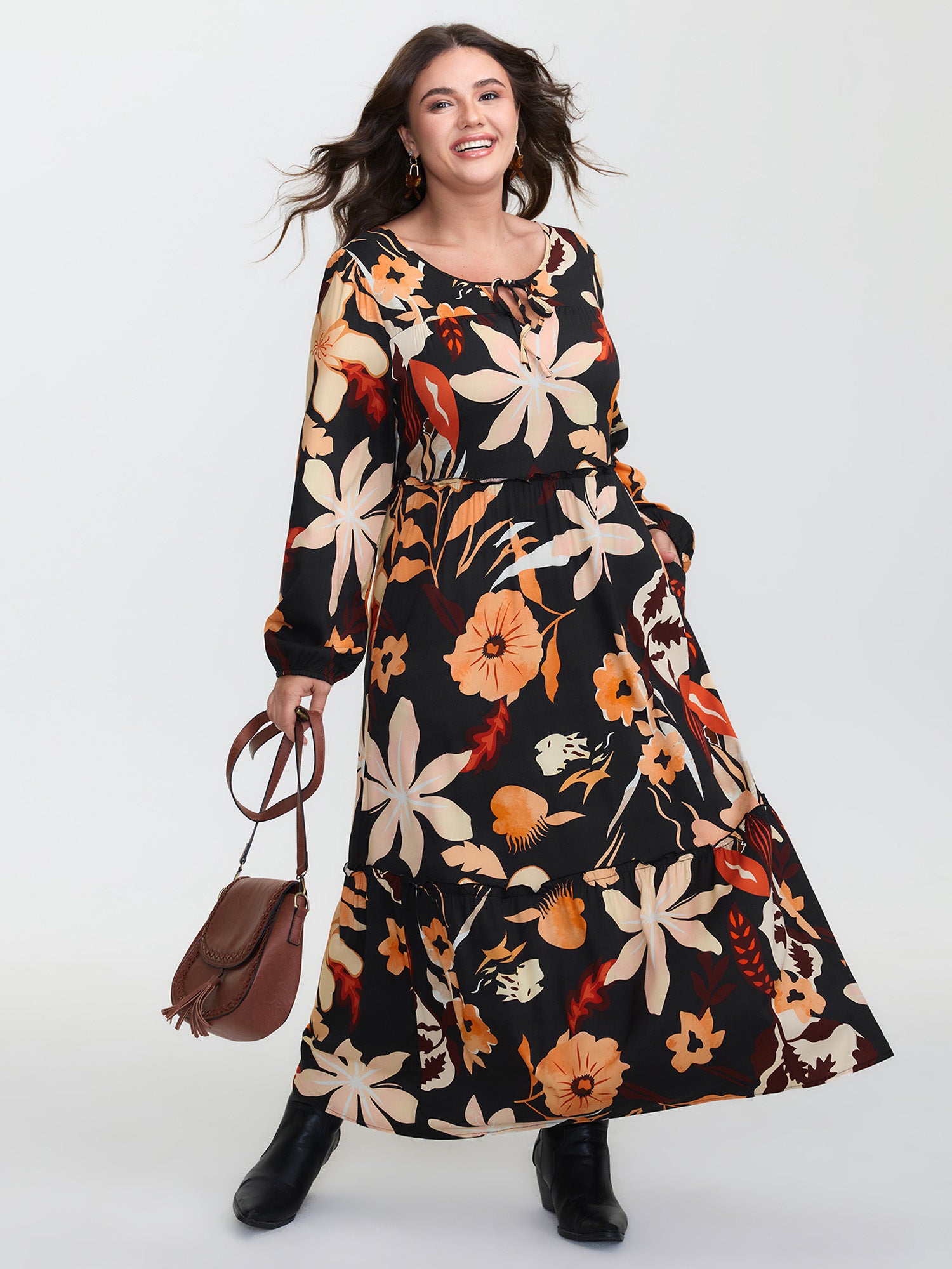Supersoft Stretchy Floral Print Maxi Dress
