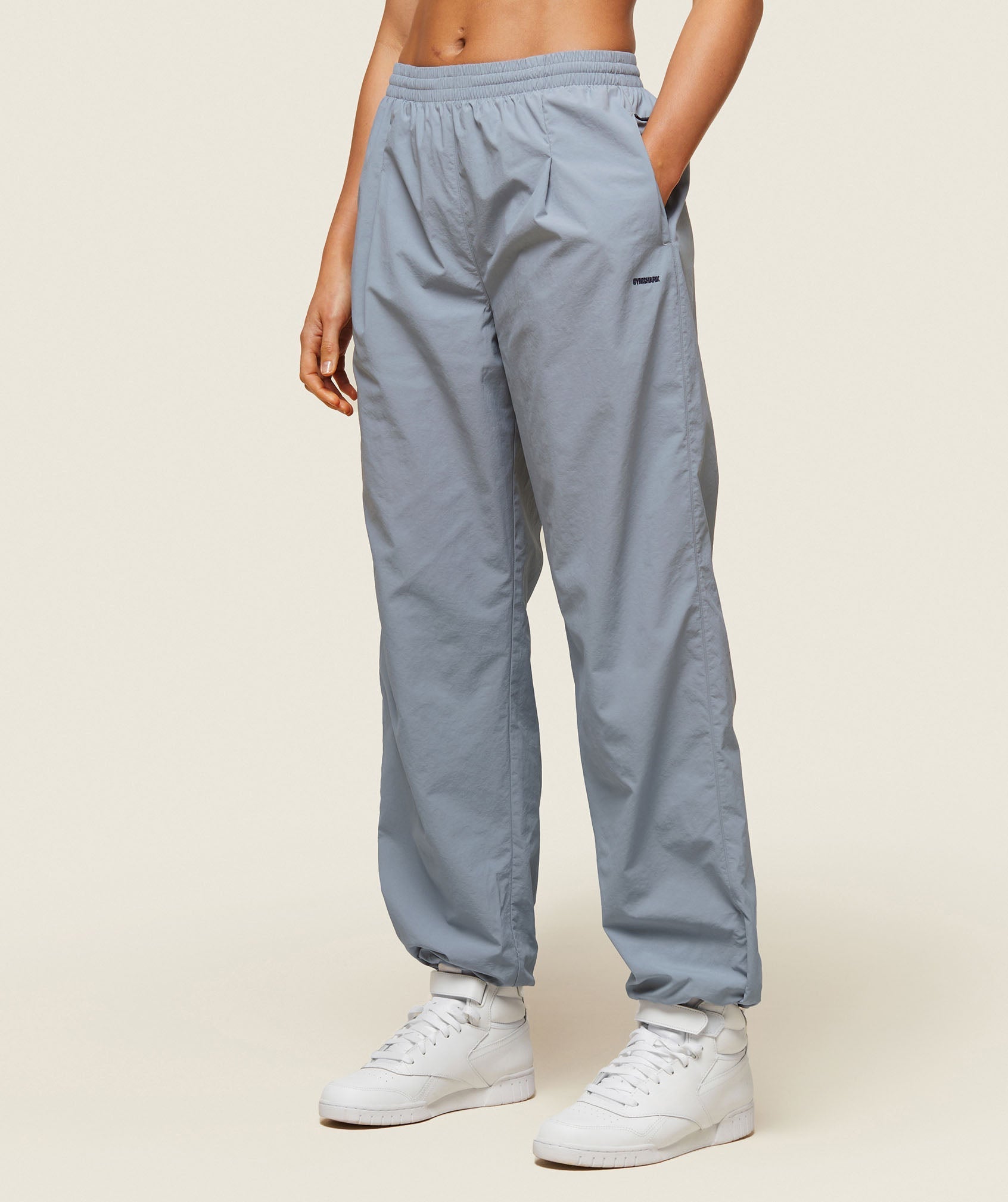 Gymshark Comfort Pleated Retro Track Pant - Denim Grey/Heavy Blue