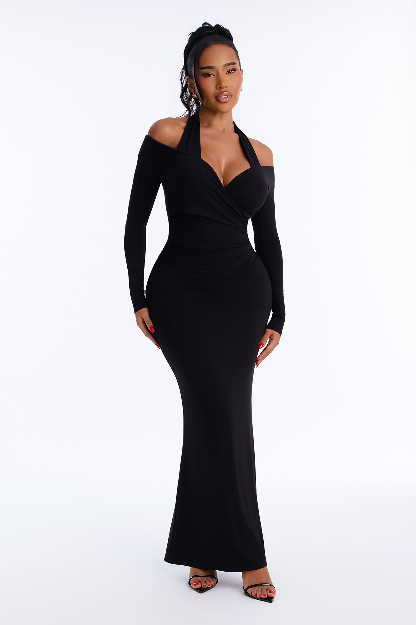 Bianca Halter Maxi Dress - Black