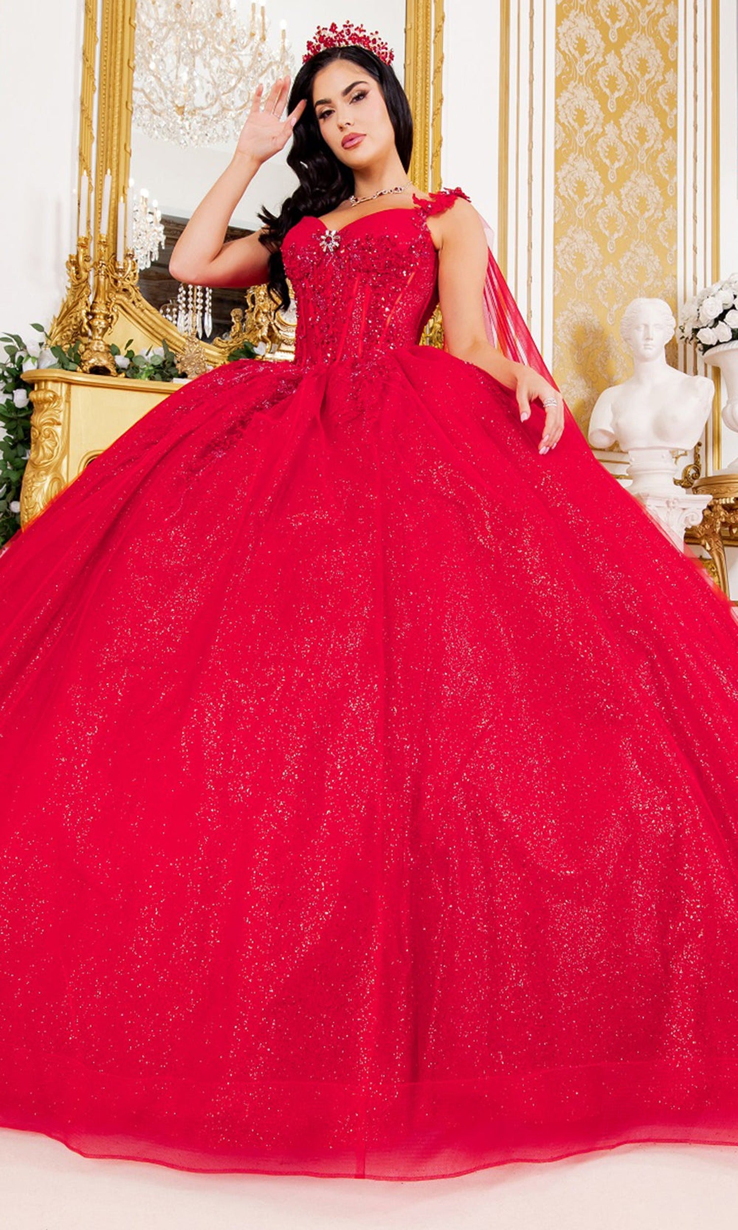 Cinderella Couture 8270J - Sequin Embroidered Off Shoulder Ballgown