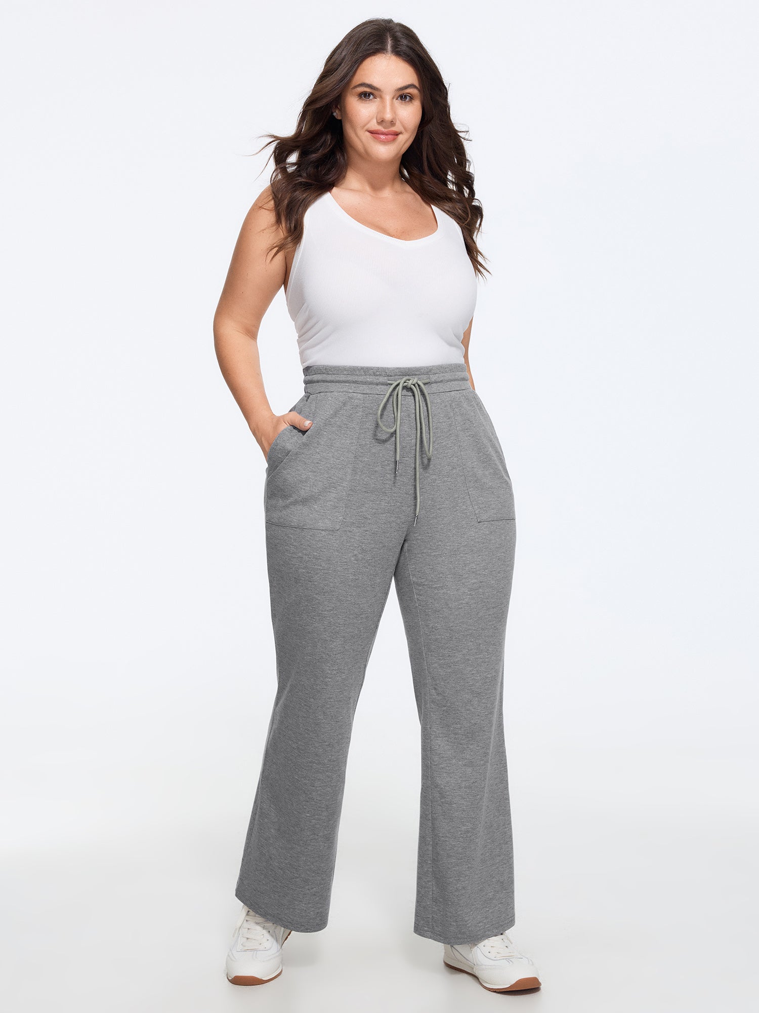 Supersoft Heather Drawstring Waist Flare Pants