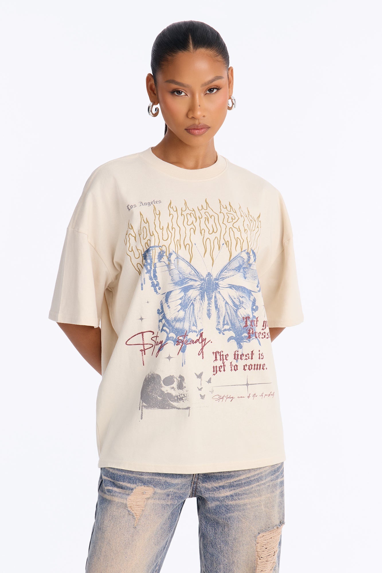 Trust Your Process Butterfly Tee - Off White