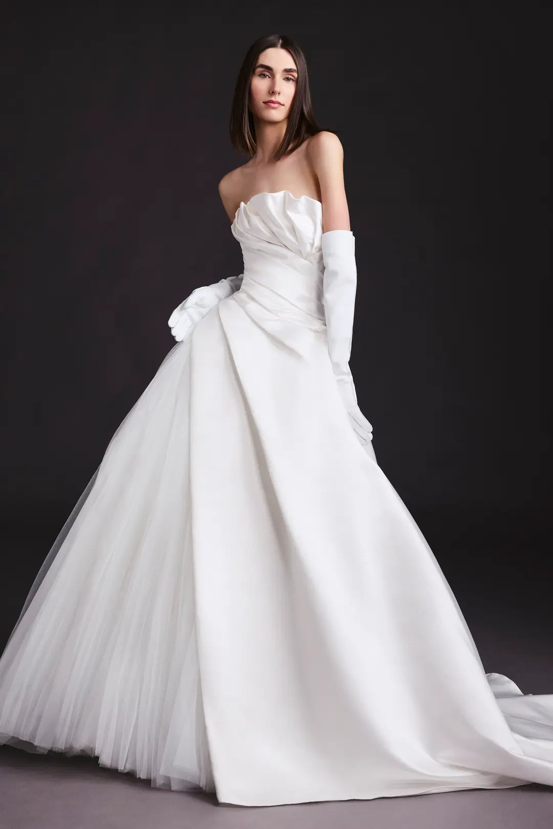 Sculptural Satin and Tulle Ball Gown