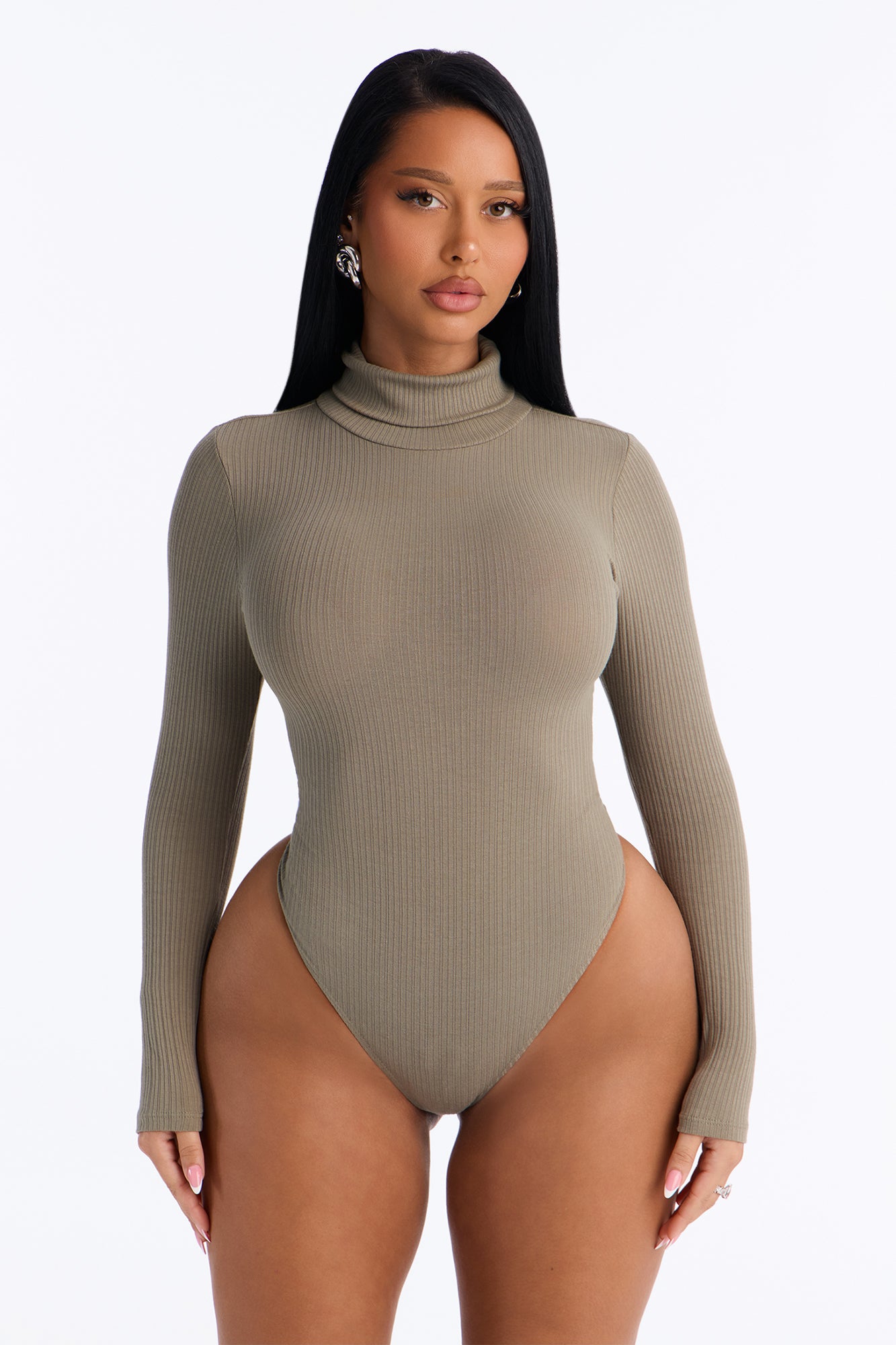 Tess Turtleneck Bodysuit - Military Green