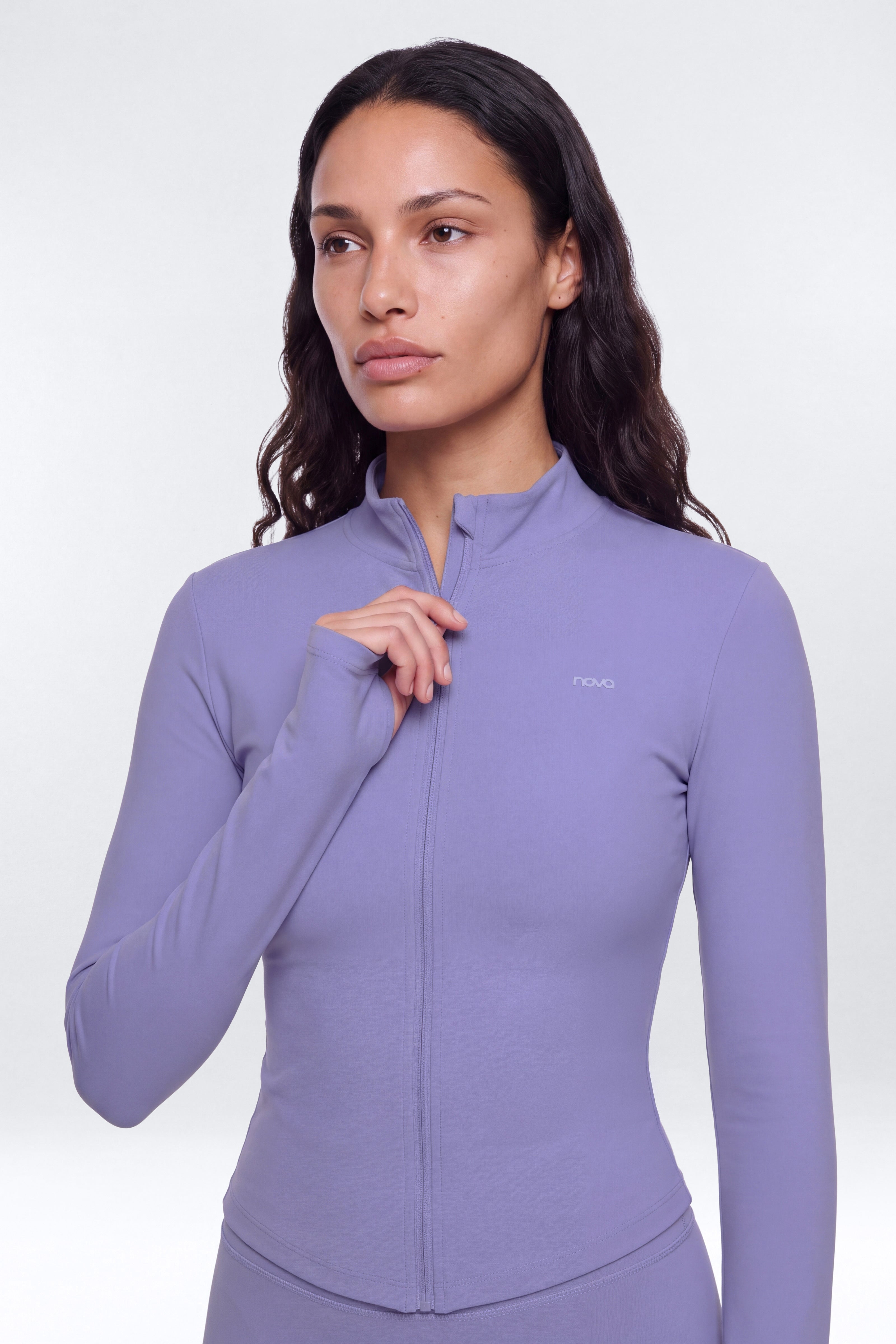 CloudForm™ Mock Neck Zip Up Jacket - Midnight Orchid
