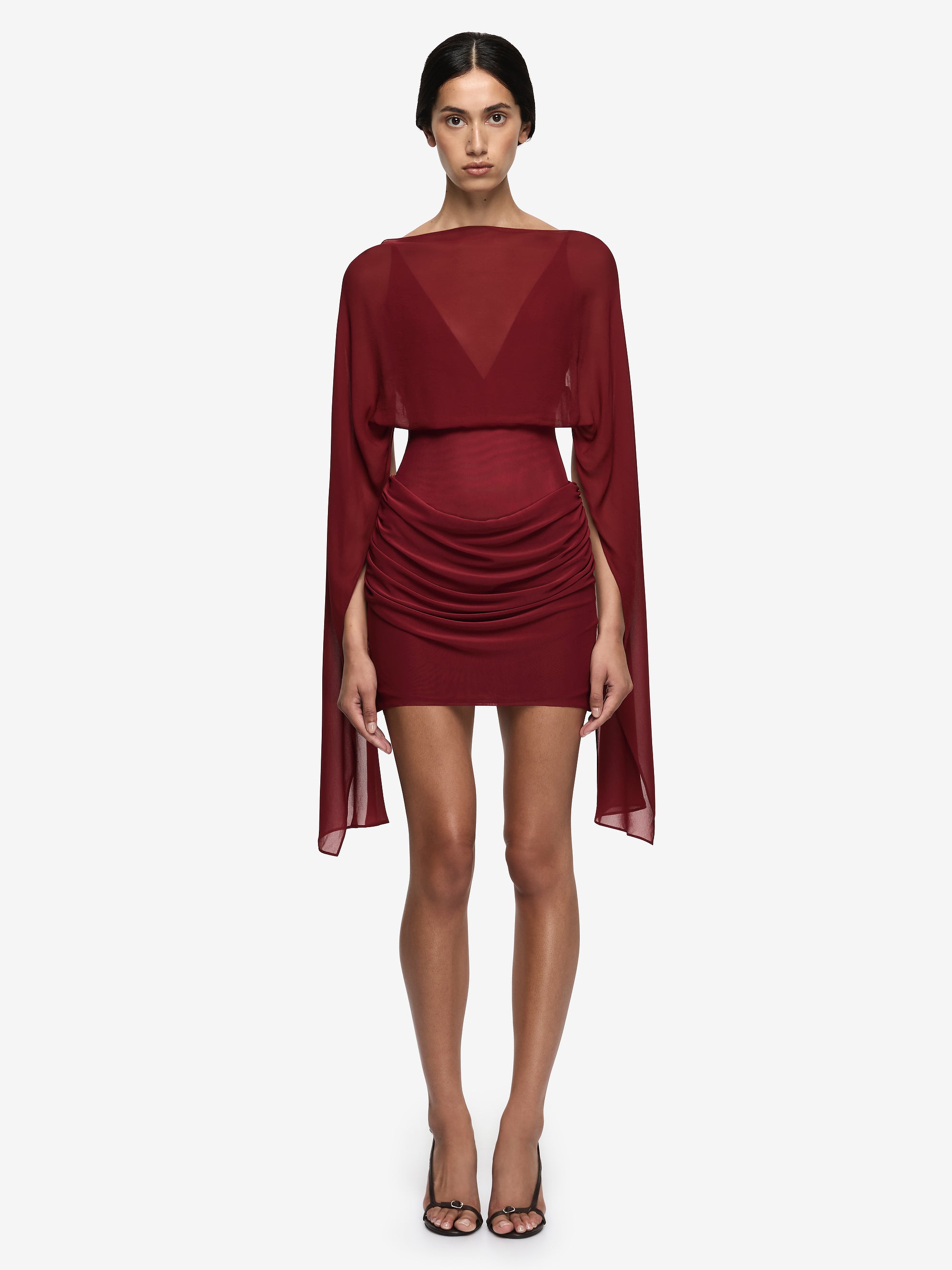ADARA DRAPE MINI DRESS - ROSETTE