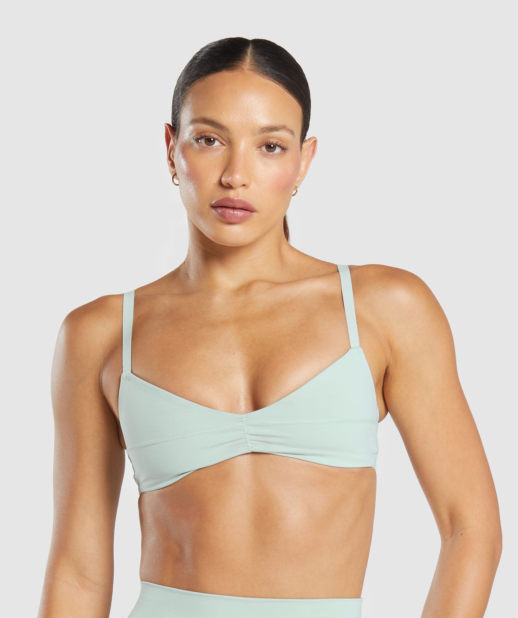 Gymshark Elevate Ruched Sports Bra - Morning Blue
