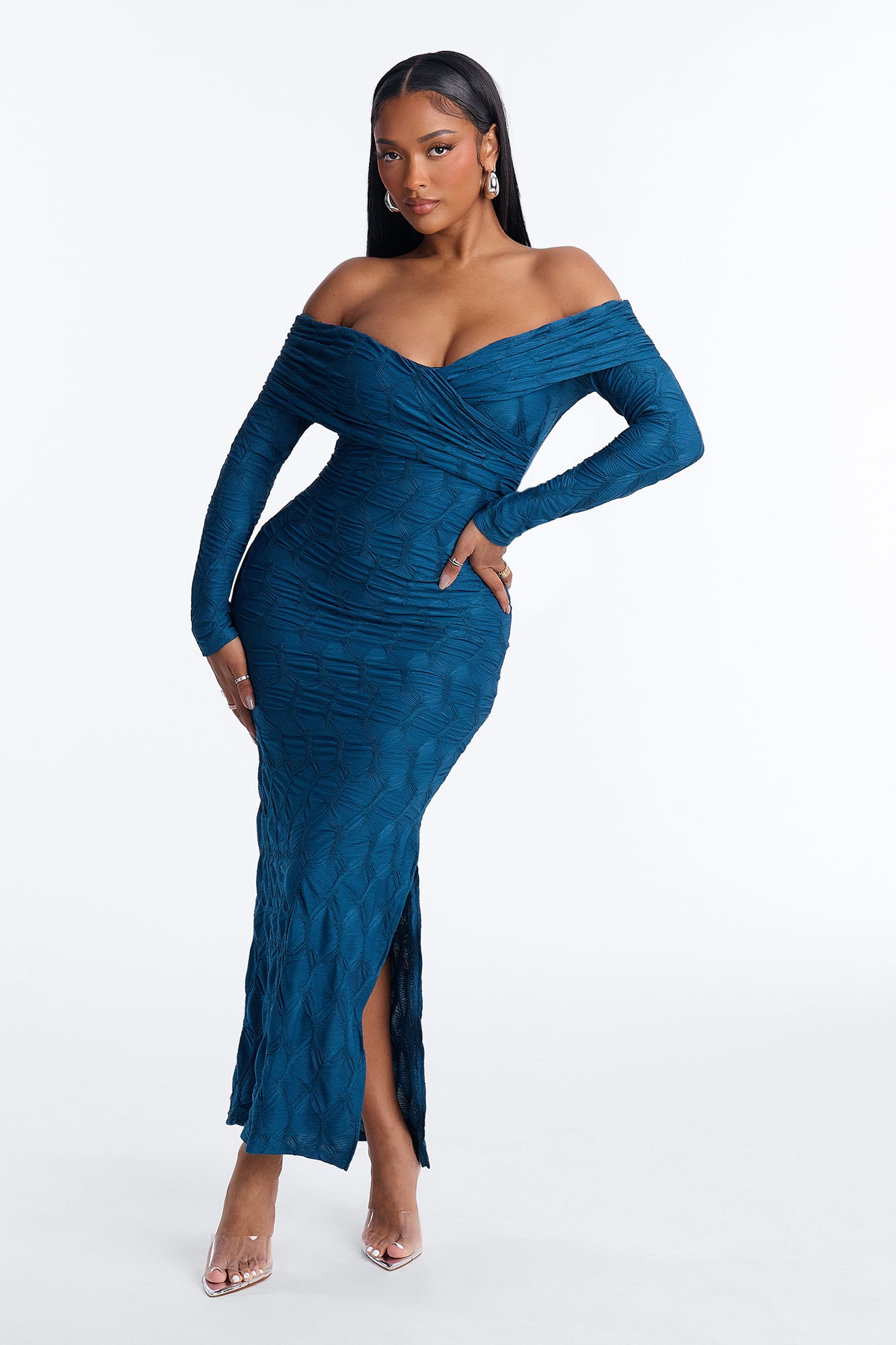 Sarabella Off Shoulder Maxi Dress - Teal