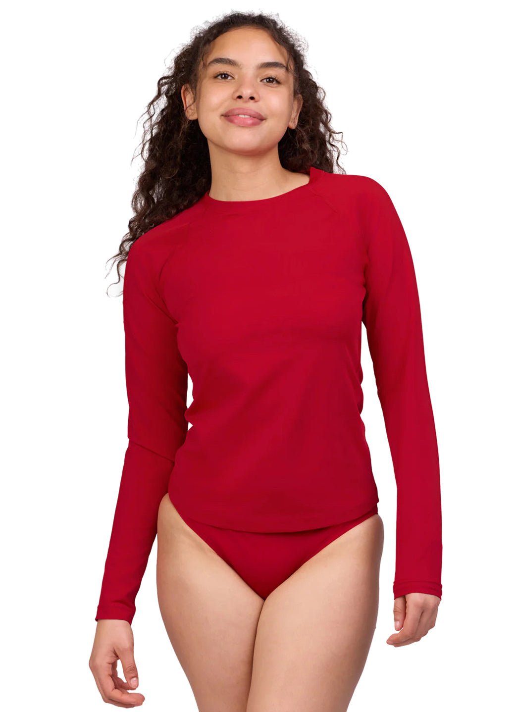 JOLYN Women's Solid Daniela Long Sleeve Rashguard