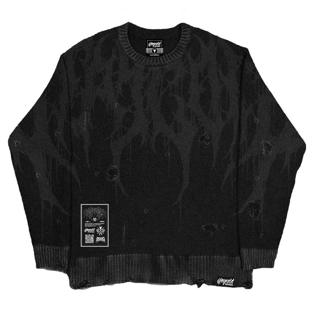 Grimfall (Dark Grey) - Knit Sweater (600GSM)