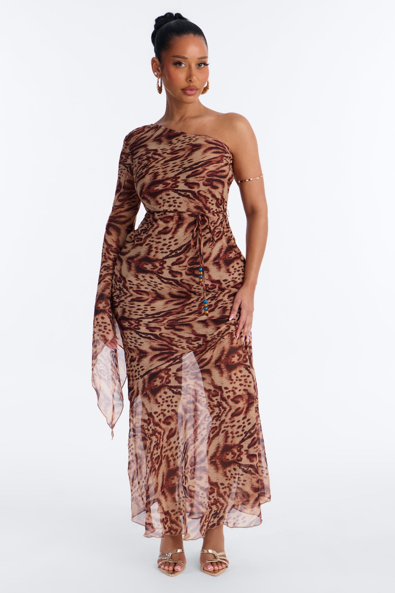 Lets Get Away Chiffon Maxi Dress - Burgundy/combo