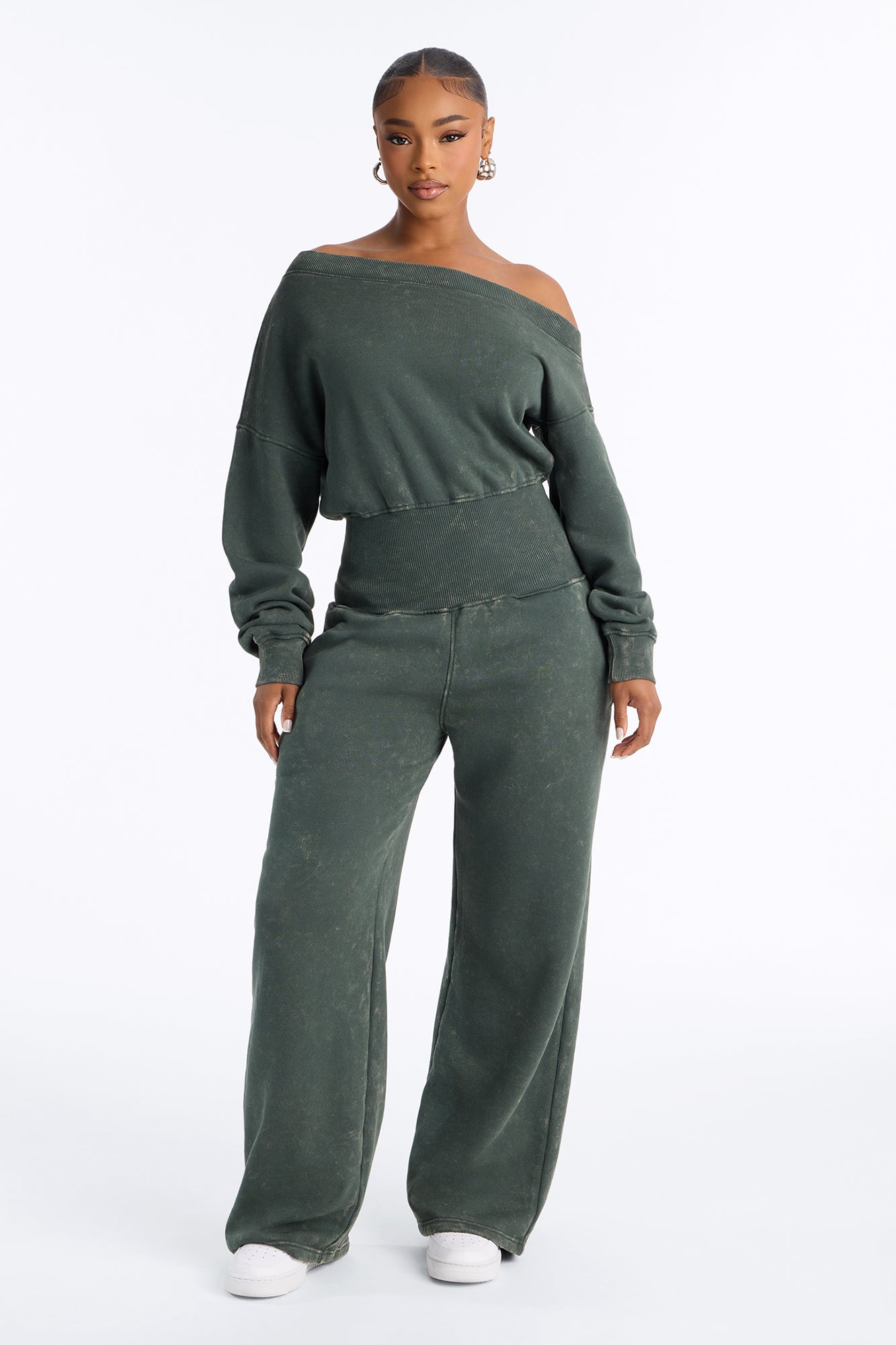 Indira One Shoulder Wide Leg Jumpsuit - Hunter