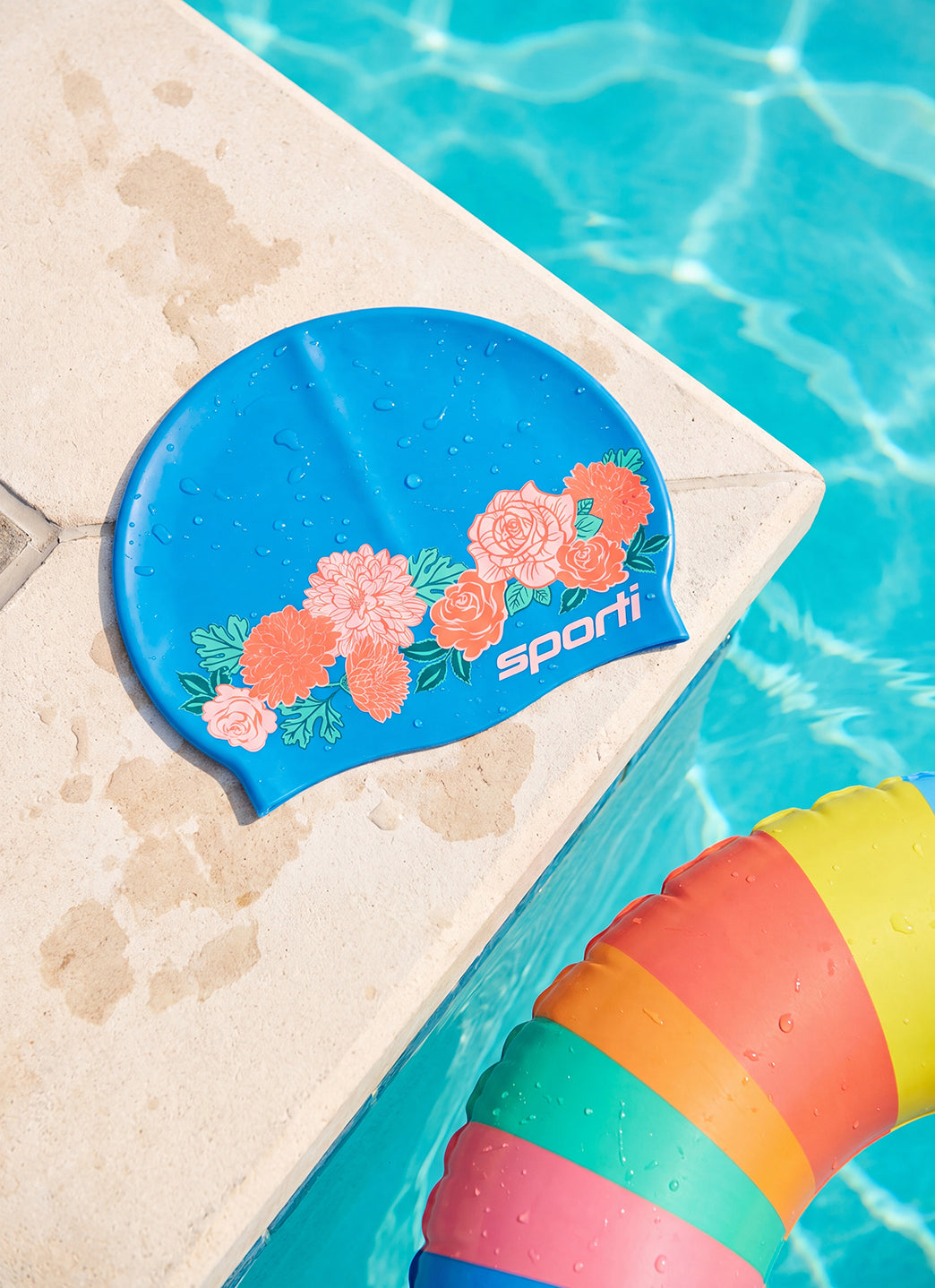 Sporti Island Bouquet Silicone Swim Cap