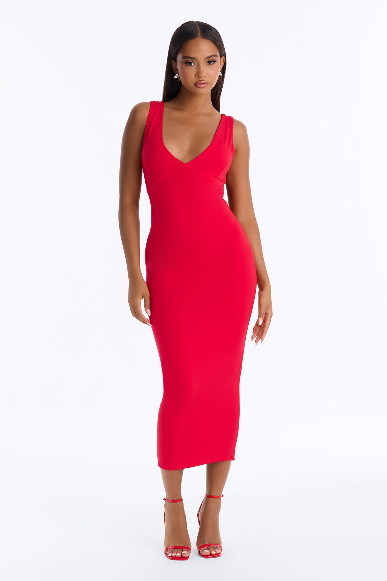 Jordan Premium Modal Midi Dress - Red