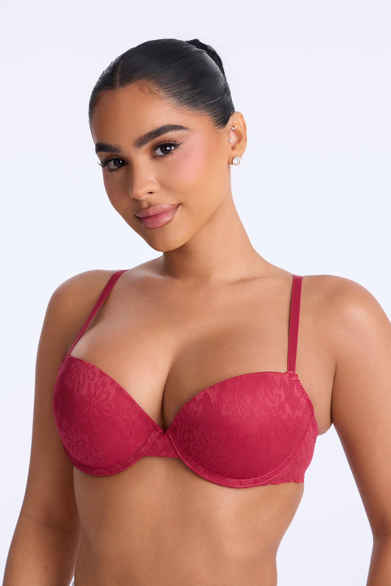 Bare Bliss Underwire Push Up Bra - Red