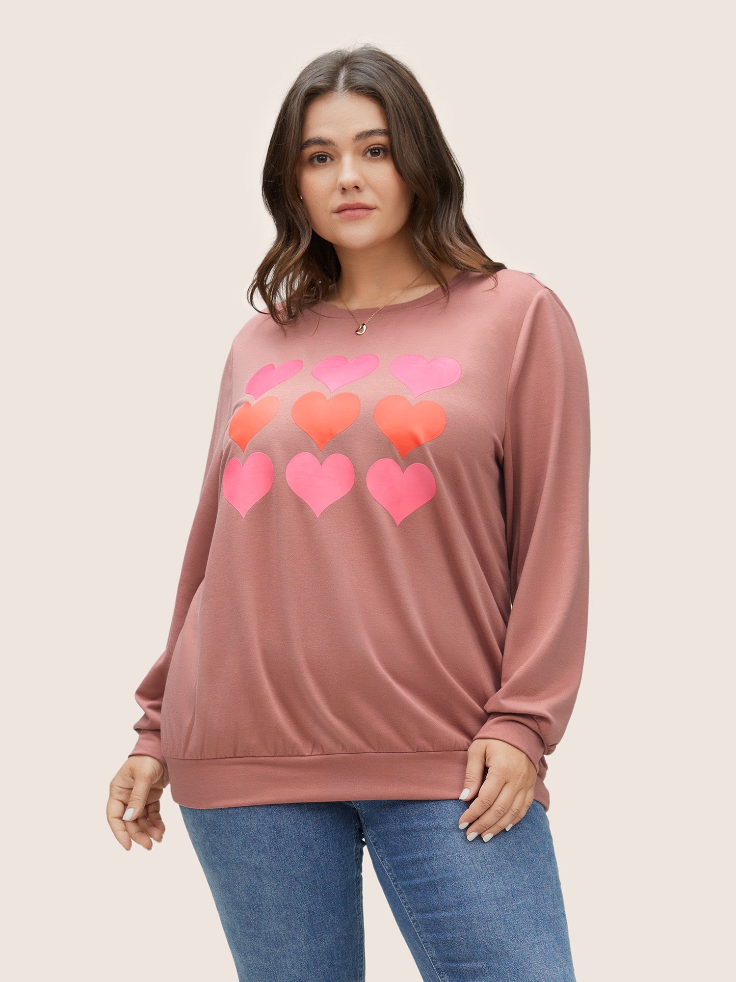 Heart Ombre Crew Neck Sweatshirt