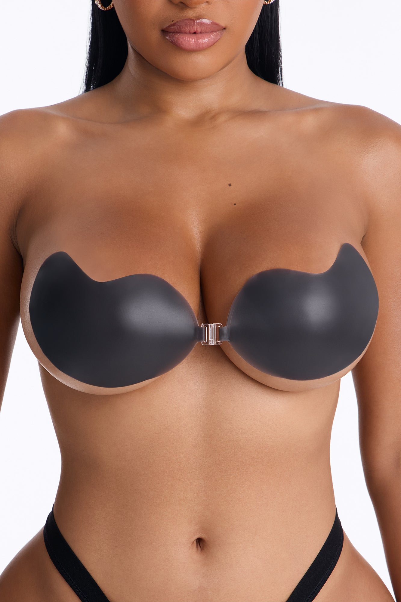 Strapless Adhesive Push Up Sticky Bra - Black