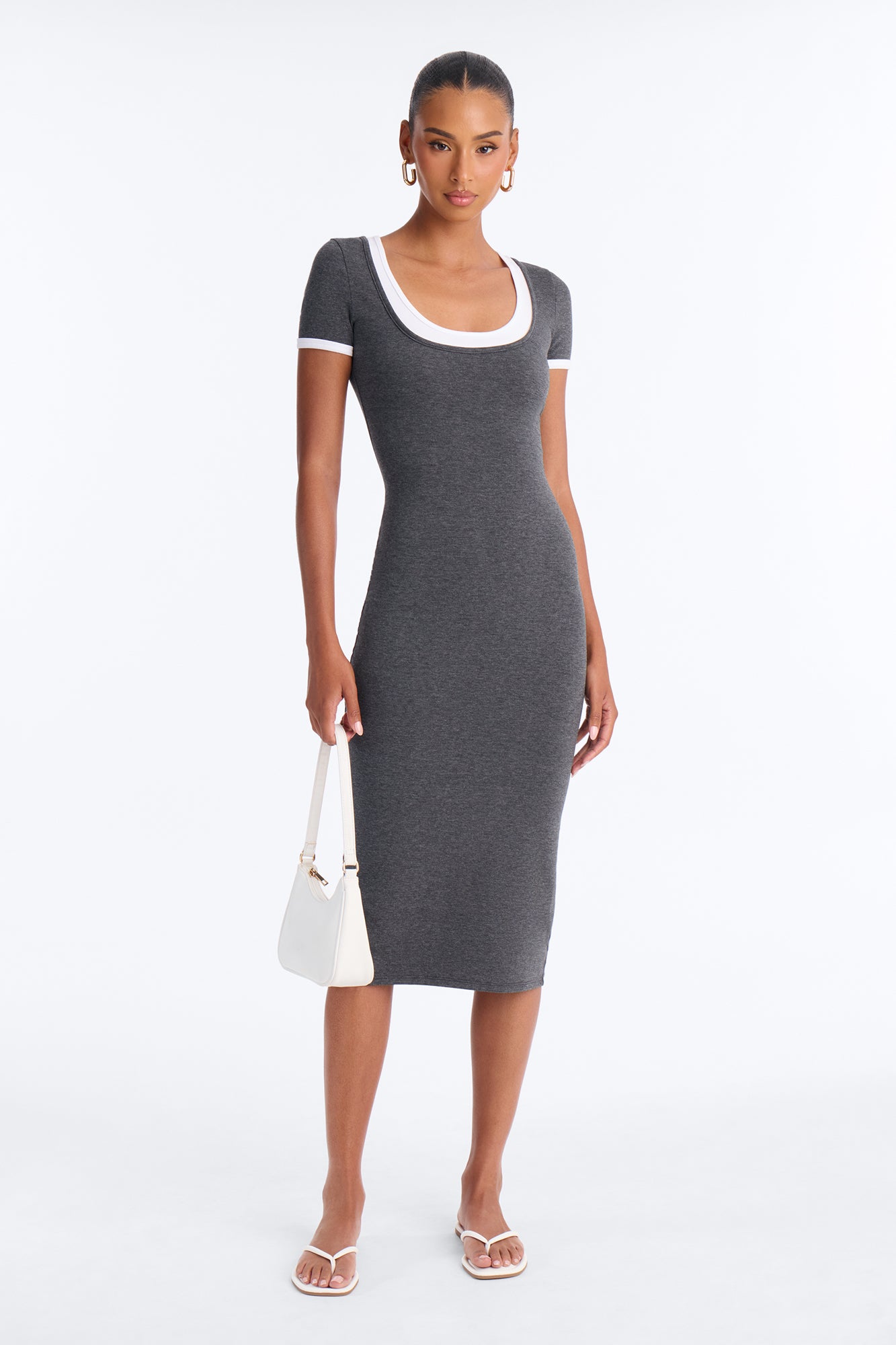 Everyday Palette Midi Dress - Grey/combo