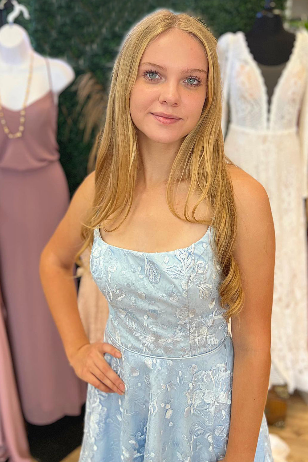 Light Blue A-Line Lace Short Homecoming Dress/Mini Dress