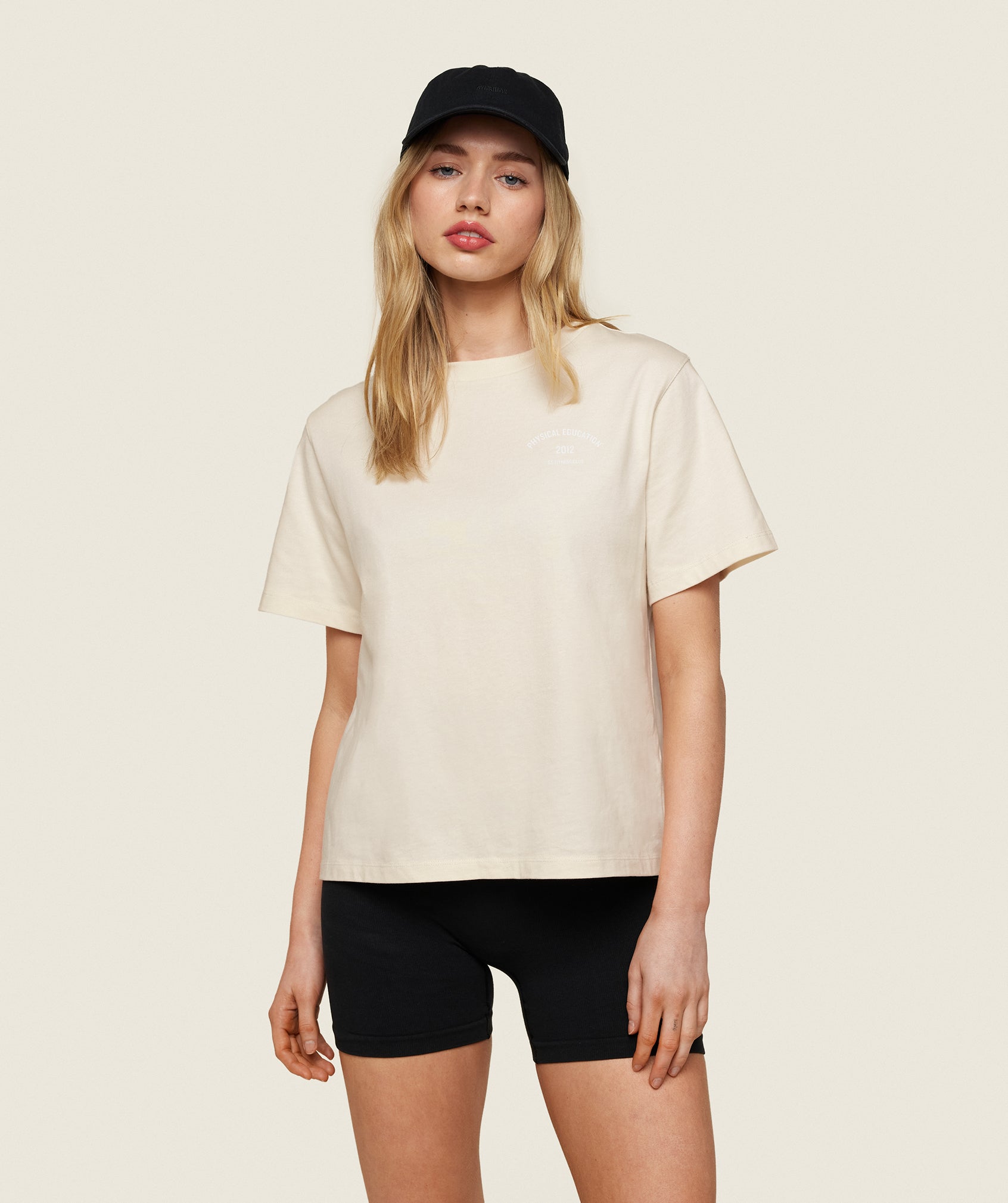 Gymshark PE Graphic T-Shirt - Aster Stock Ecru White