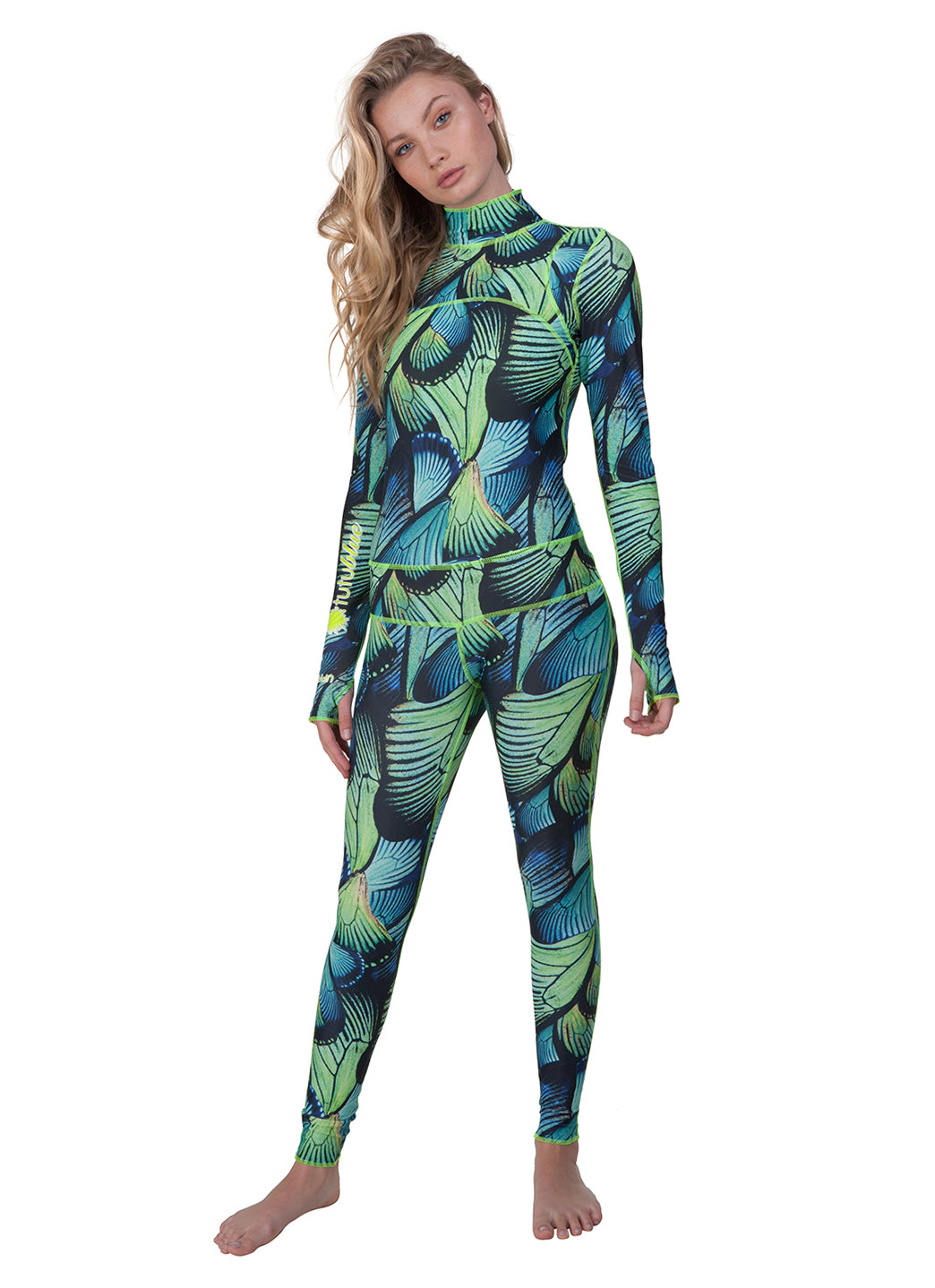 TUTUBLUE Women's Turq Flyer Classic UPF 50+ Long Slevee Unitard