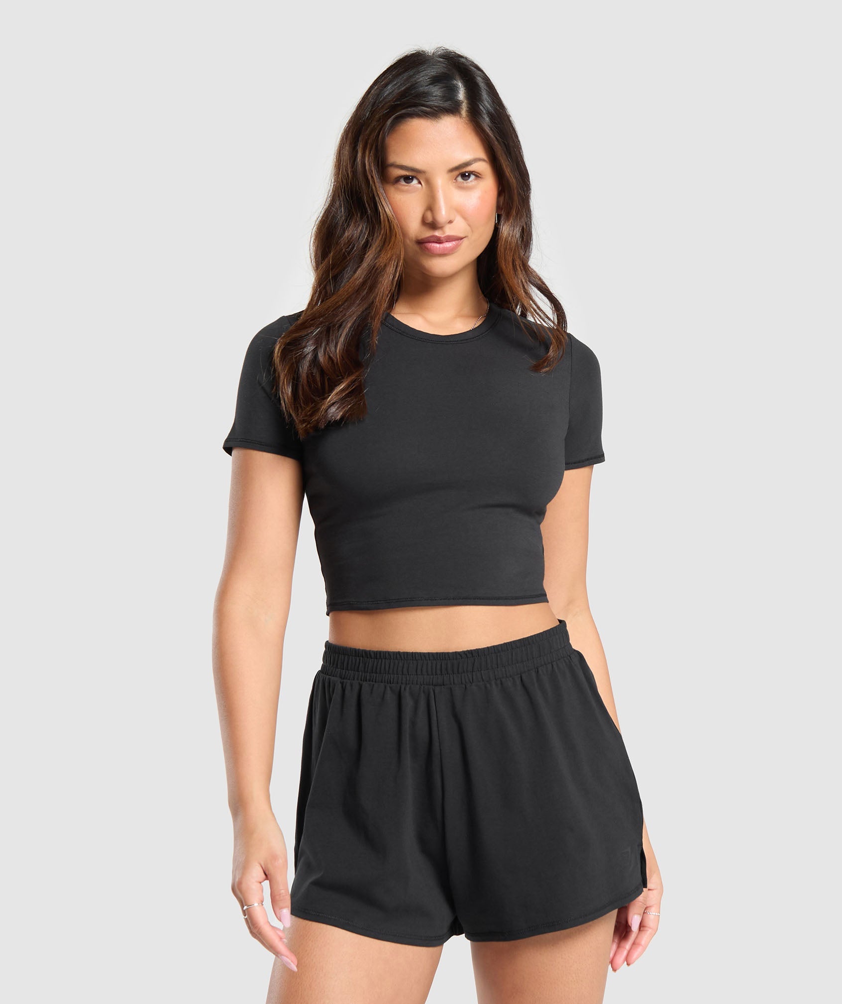 Gymshark Cotton Crop Top - Black