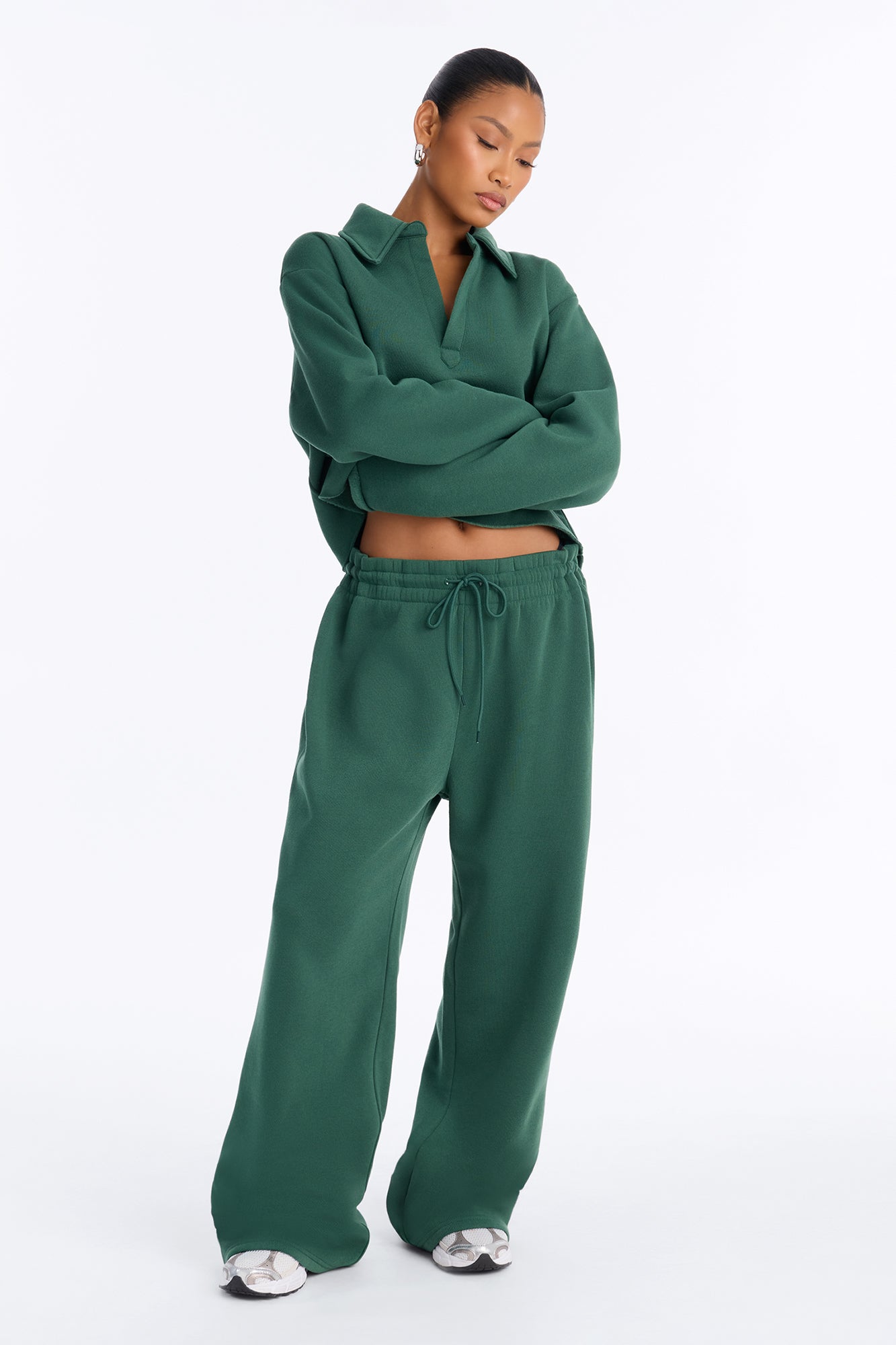 Just Because Fleece Pant Set - Hunter