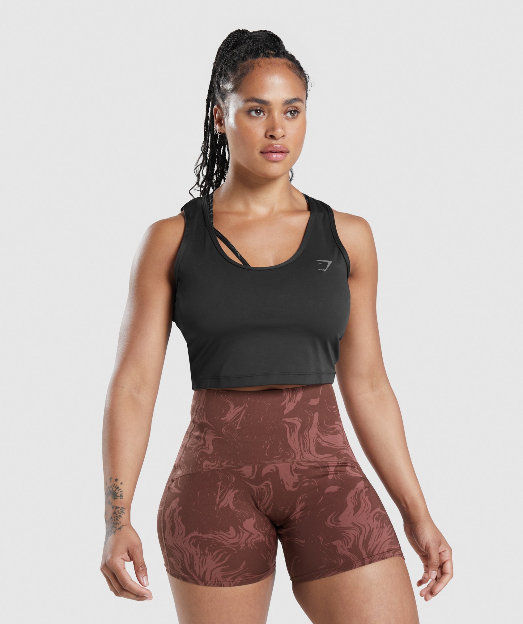 Gymshark GS Power Open Back Cropped Tank - Black