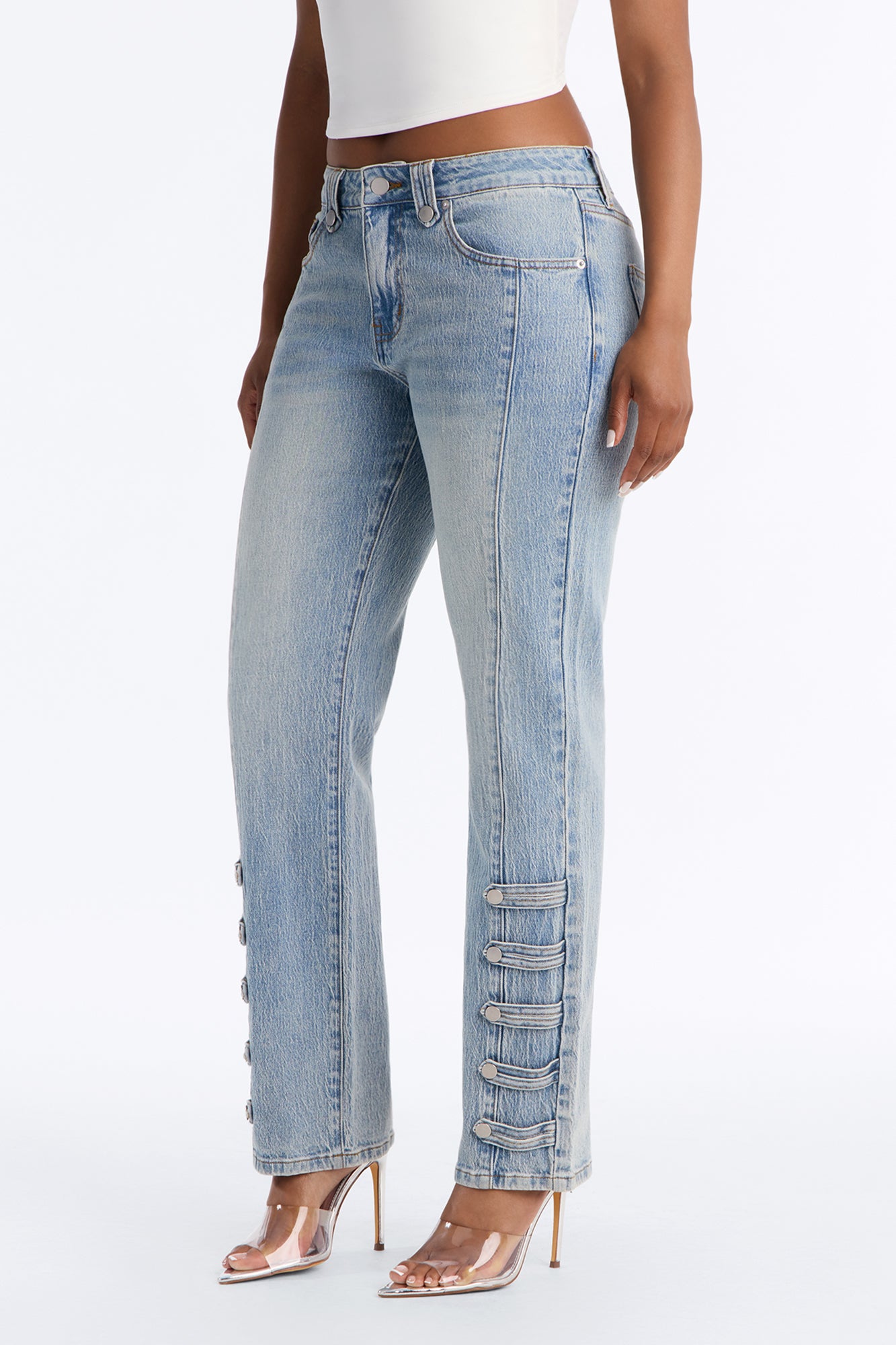 Total Surrender Stretch Slim Straight Jeans - Light Wash
