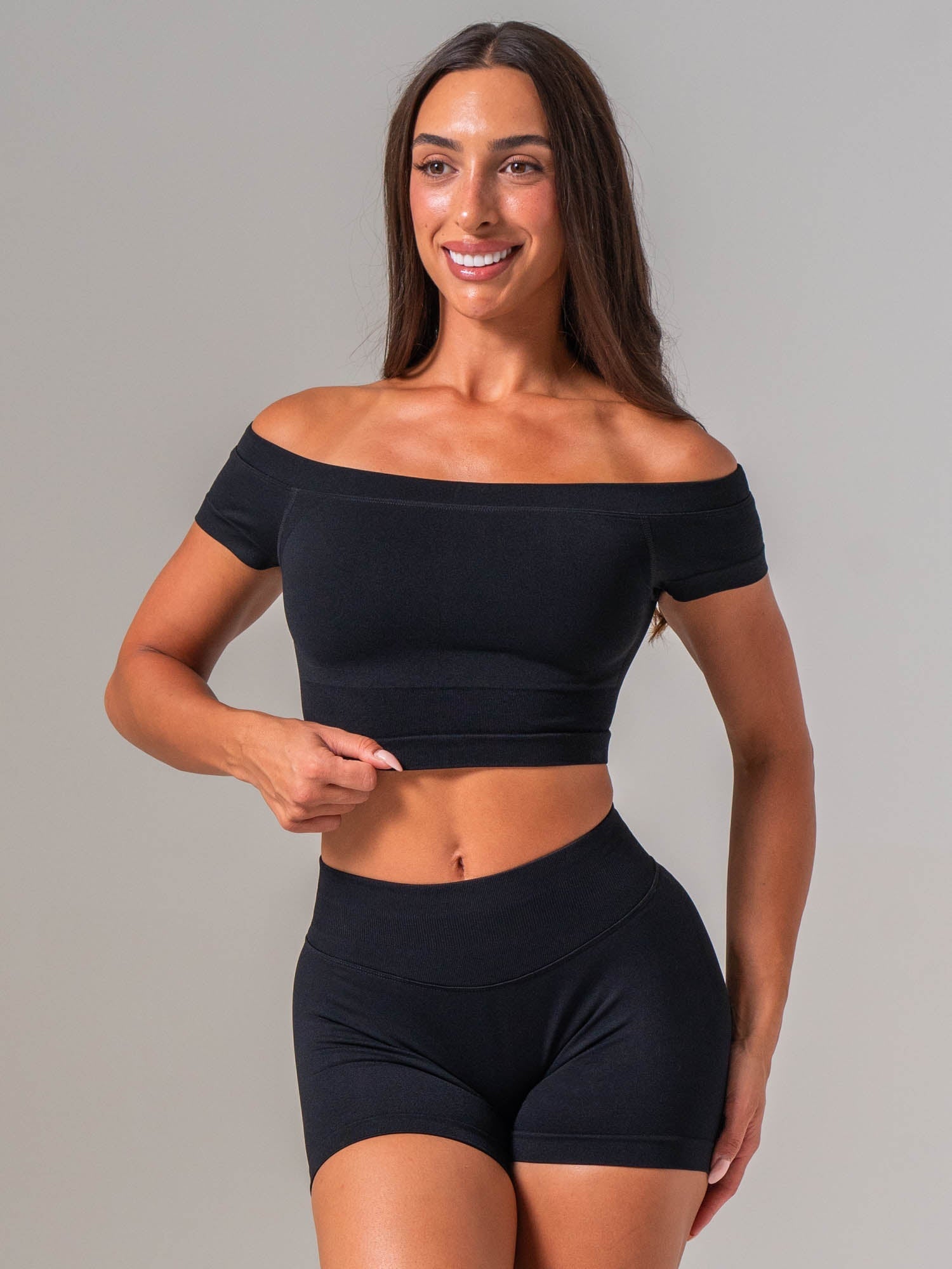 Boost Off The Shoulder Crop - Black